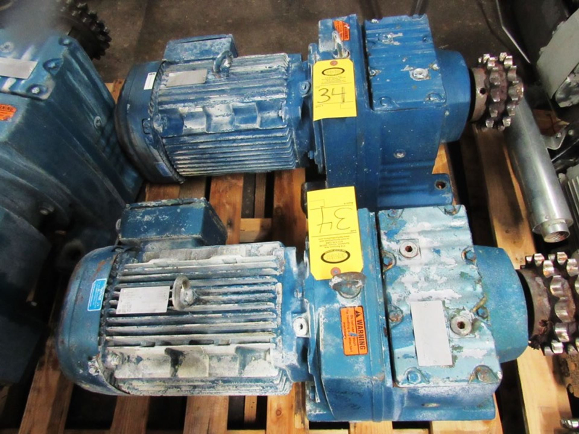 SEW Motors/Gearboxes Type DRE160MC4/DH, 15 h.p., 1740 RPM, 230/460 volts, Gearbox Type