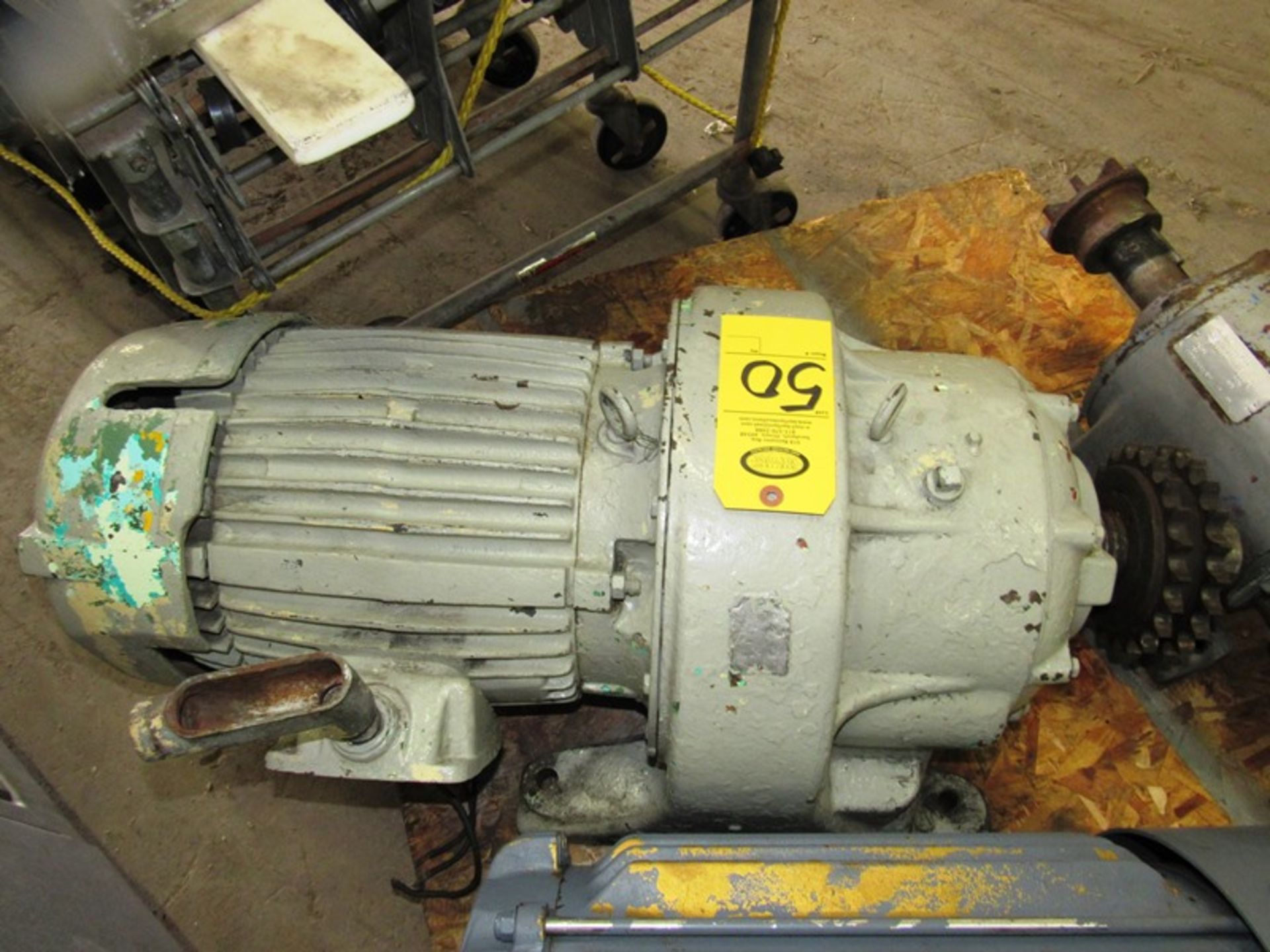 Lot (1) Motor on Gearbox, (1) Gearbox Type R80D34BDT100L4-KS & (1) Motor, 10 h.p., 460 volts,