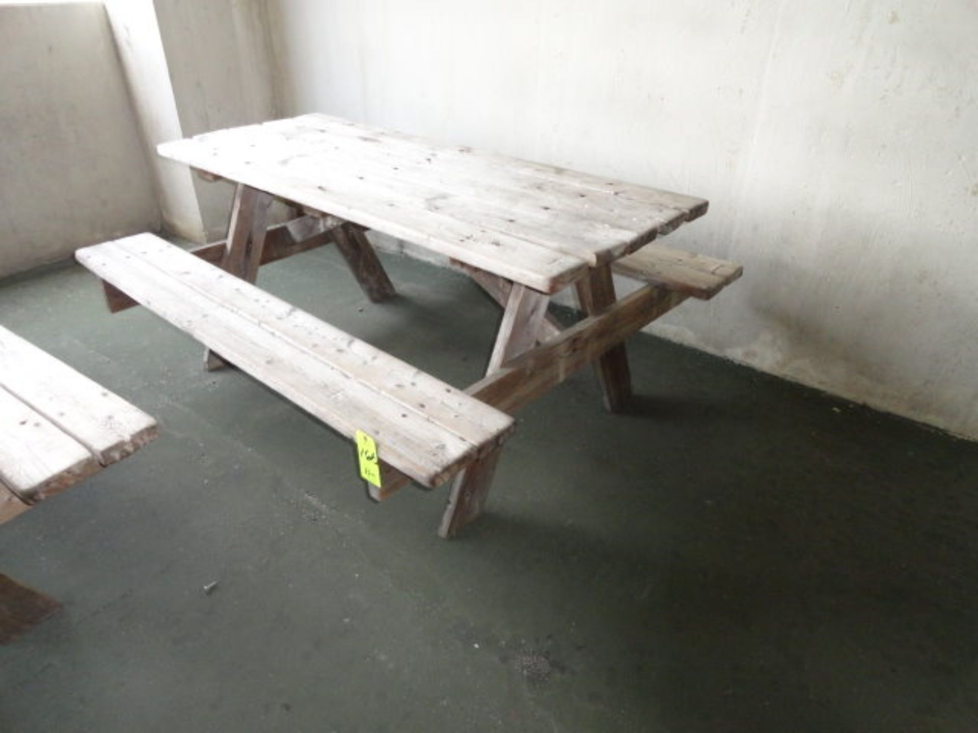 Wood Picnic Table, 6' bench on each side, employee entrance, ($20.00 Required Loading Fee- Rigger: