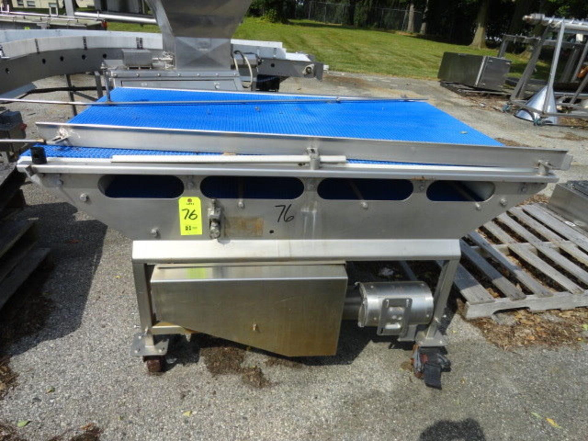 Stainless Steel Blue Belt Conveyor, 40" w x 67" long, with gear reduced drive, ($30.00 Required - Image 2 of 2
