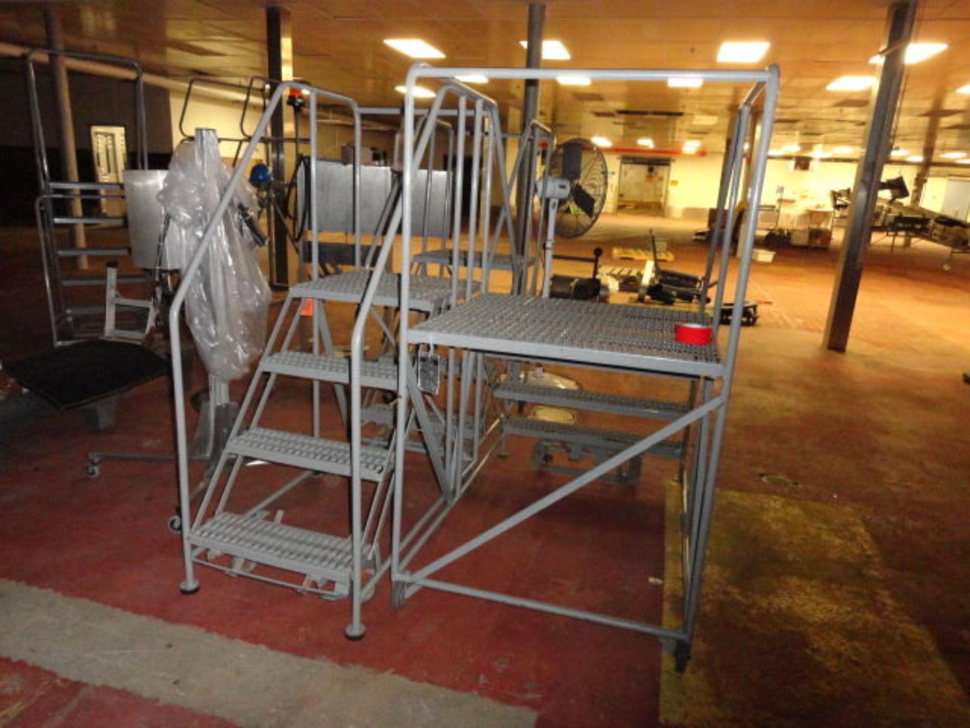 (3) Portable Safety Stairs, 4 step, (1) 40" deck & (1) 46" deck, ($20.00 Required Loading Fee- - Image 3 of 3