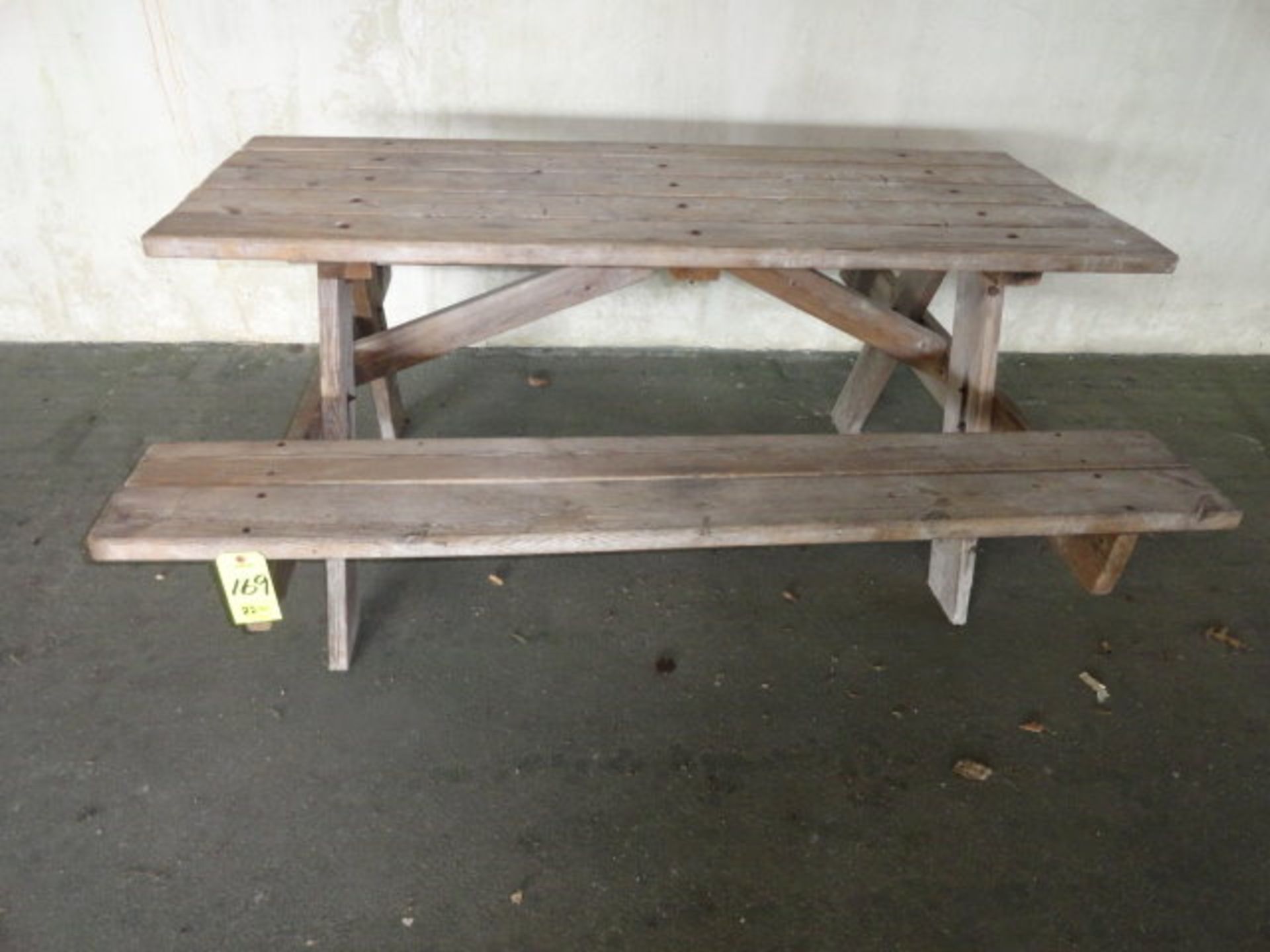 Wood Picnic Table, 6' bench on each side, employee entrance, ($20.00 Required Loading Fee- Rigger: