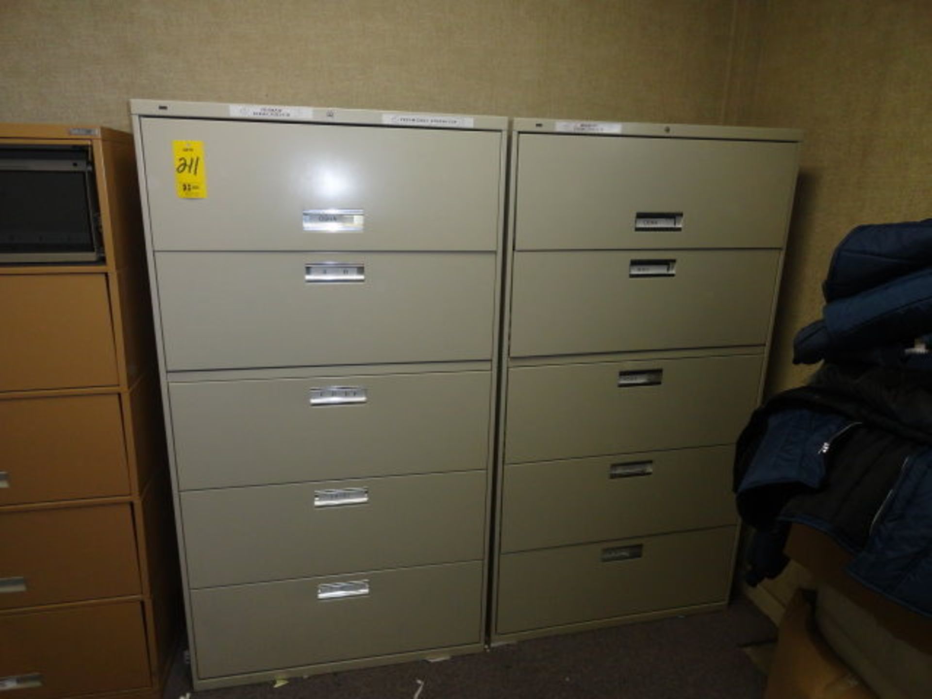 (3) 5 Drawer Lateral File Cabinets, ($240.00 Required Loading Fee- Rigger: Nebraska Stainless - Norm