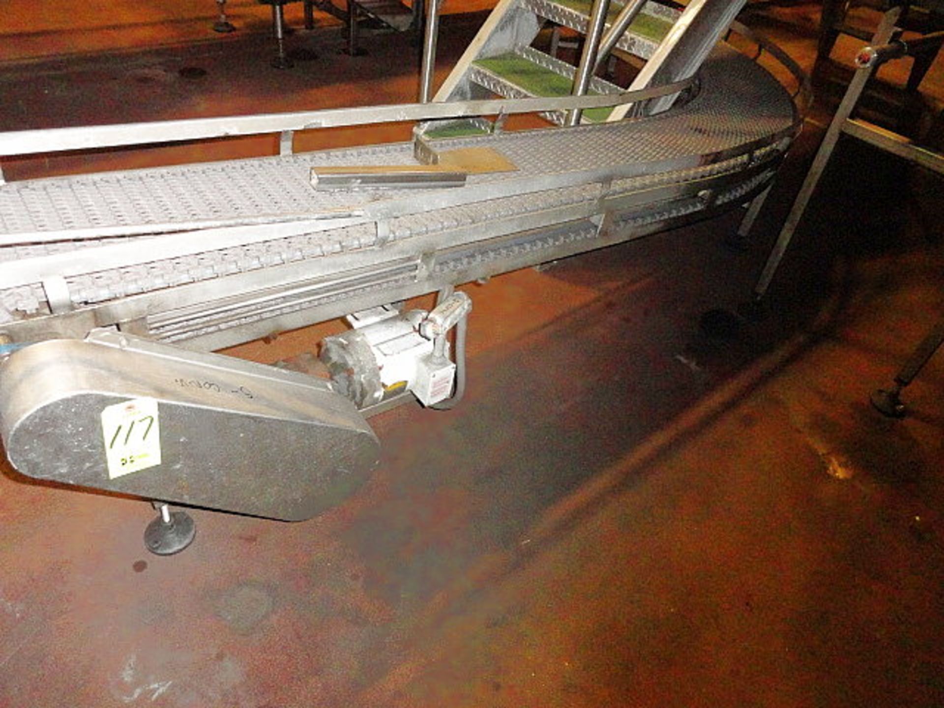 Stainless Steel Intralox 'S' turn conveyor, 13" wide x 20' total length, ($150.00 Required Loading