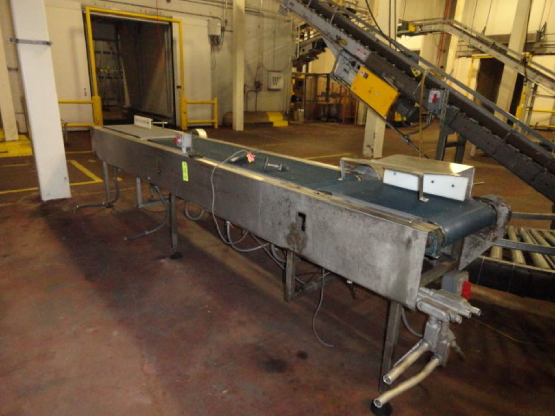 Checkweigher Conveyor, (3) belts, 18" w, (1) 48", (1) 80" & (1) 24", 13' long, ($60.00 Required