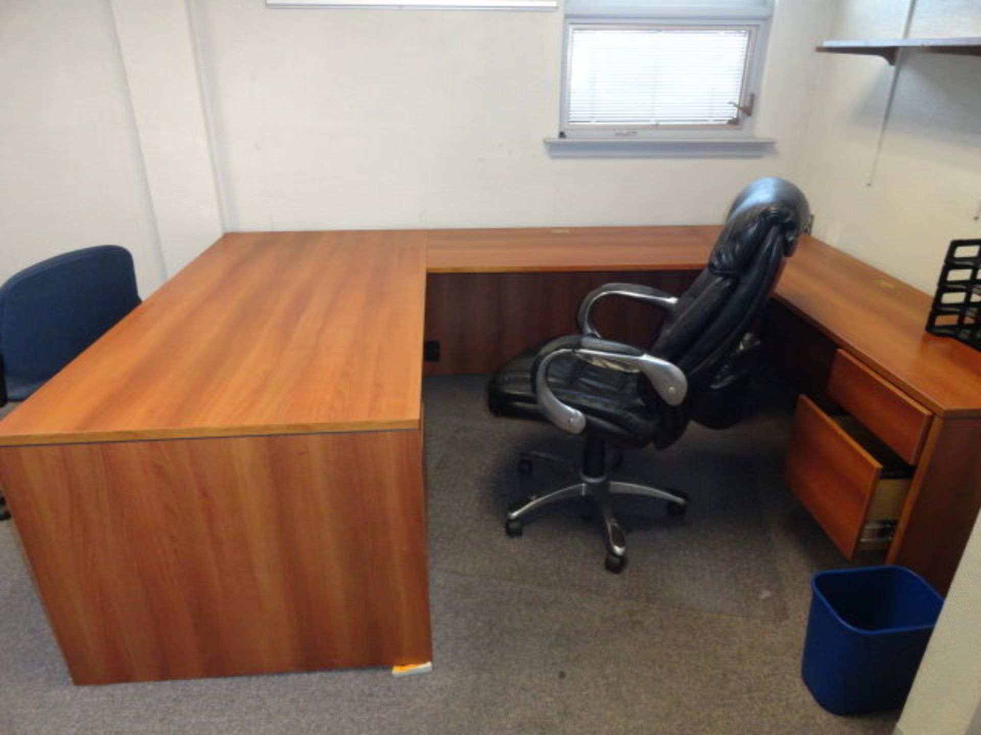 U' Shaped Desk, 4' Round Table, (6) Office Chairs, 5-Drawer Lateral & 4-Drawer Lateral, Partions - Image 3 of 3