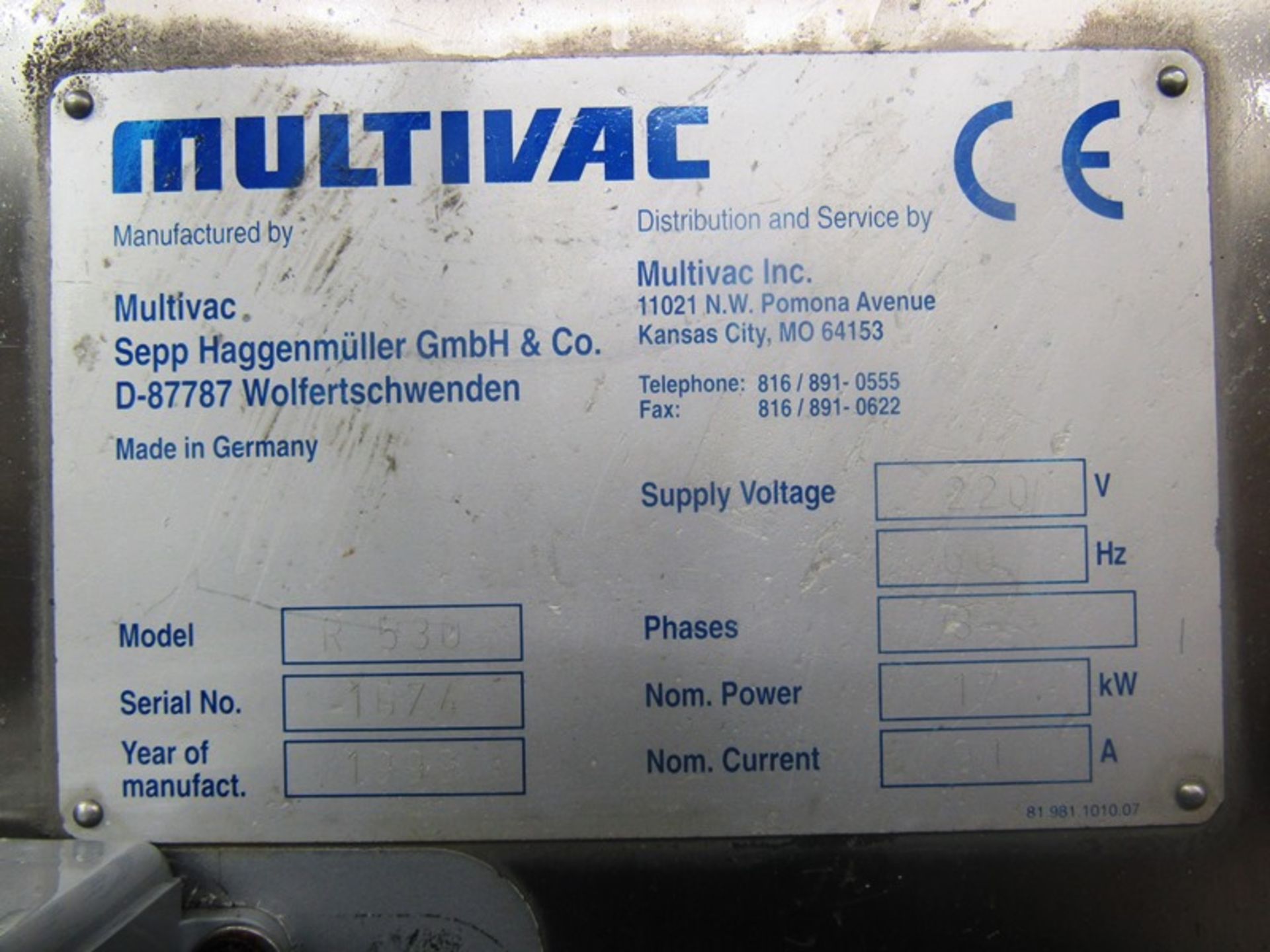 Multivac Mdl. R530 Rollstock Thermoformer, 630 mm between chains, 380 mm advance, 8 up die, 4 across - Image 27 of 27