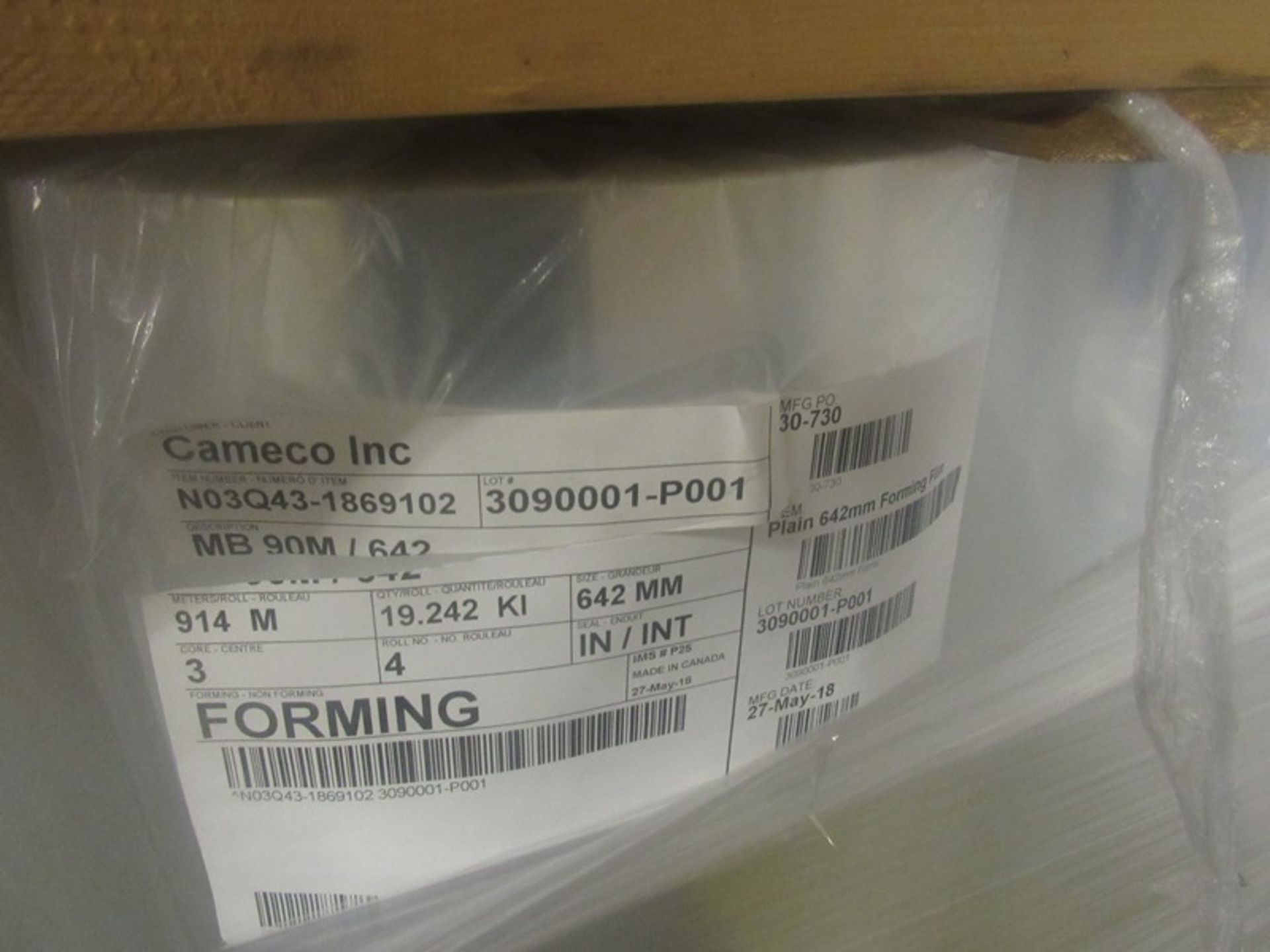 Forming Film Rolls, 644 mm X 914 M - Image 2 of 2