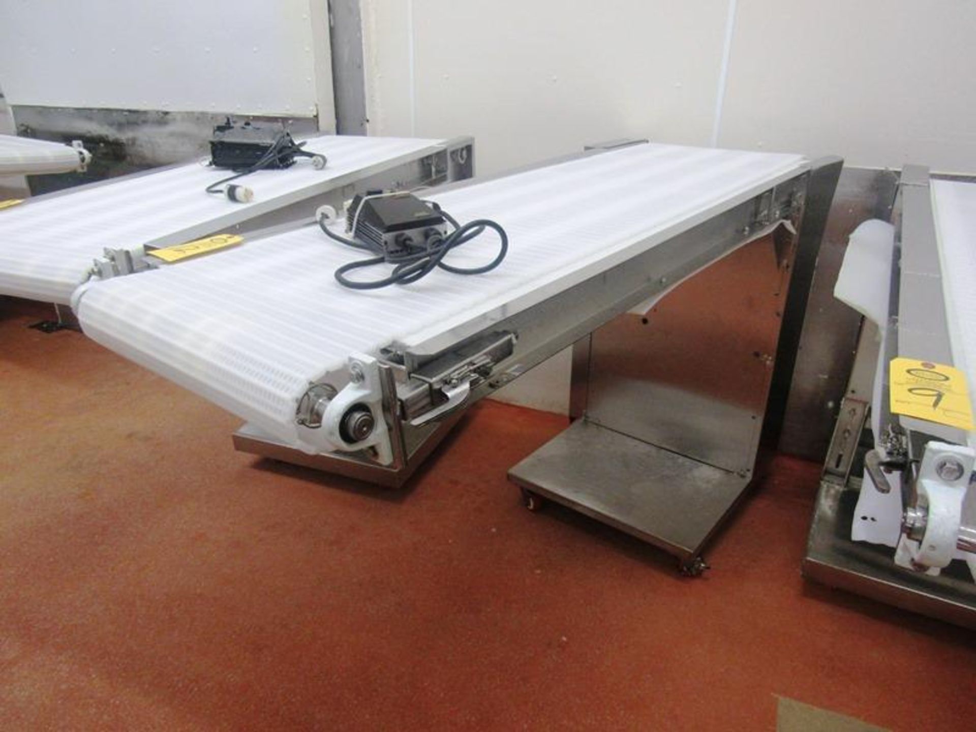 Outfeed Conveyor for Great Lakes Slicers, 21" W X 80" L X 45" T on wheels with Dart Variable Speed