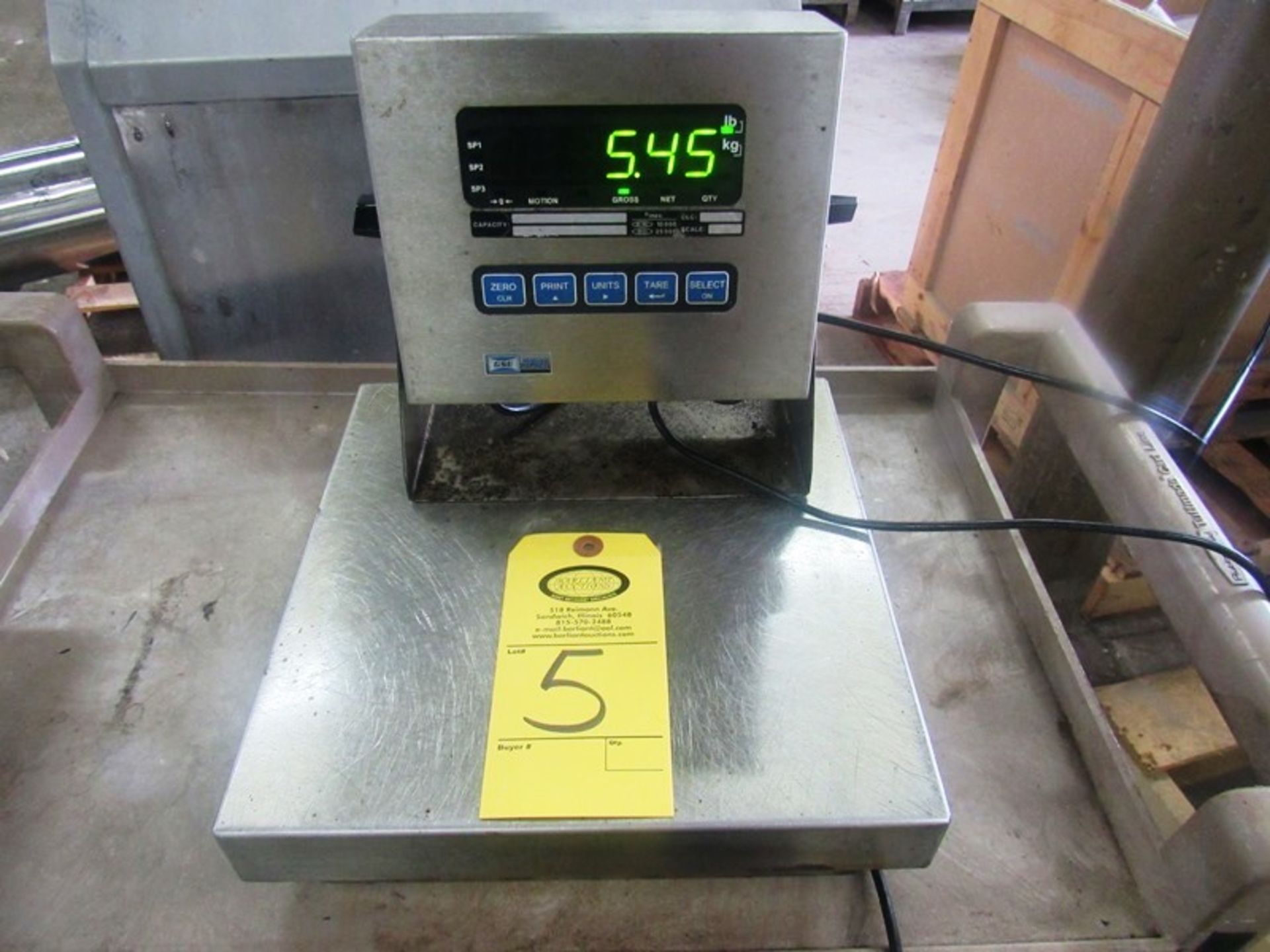 GSE Mdl. 350 Digital Scale, 12" W X 12" L stainless steel top (lights up)