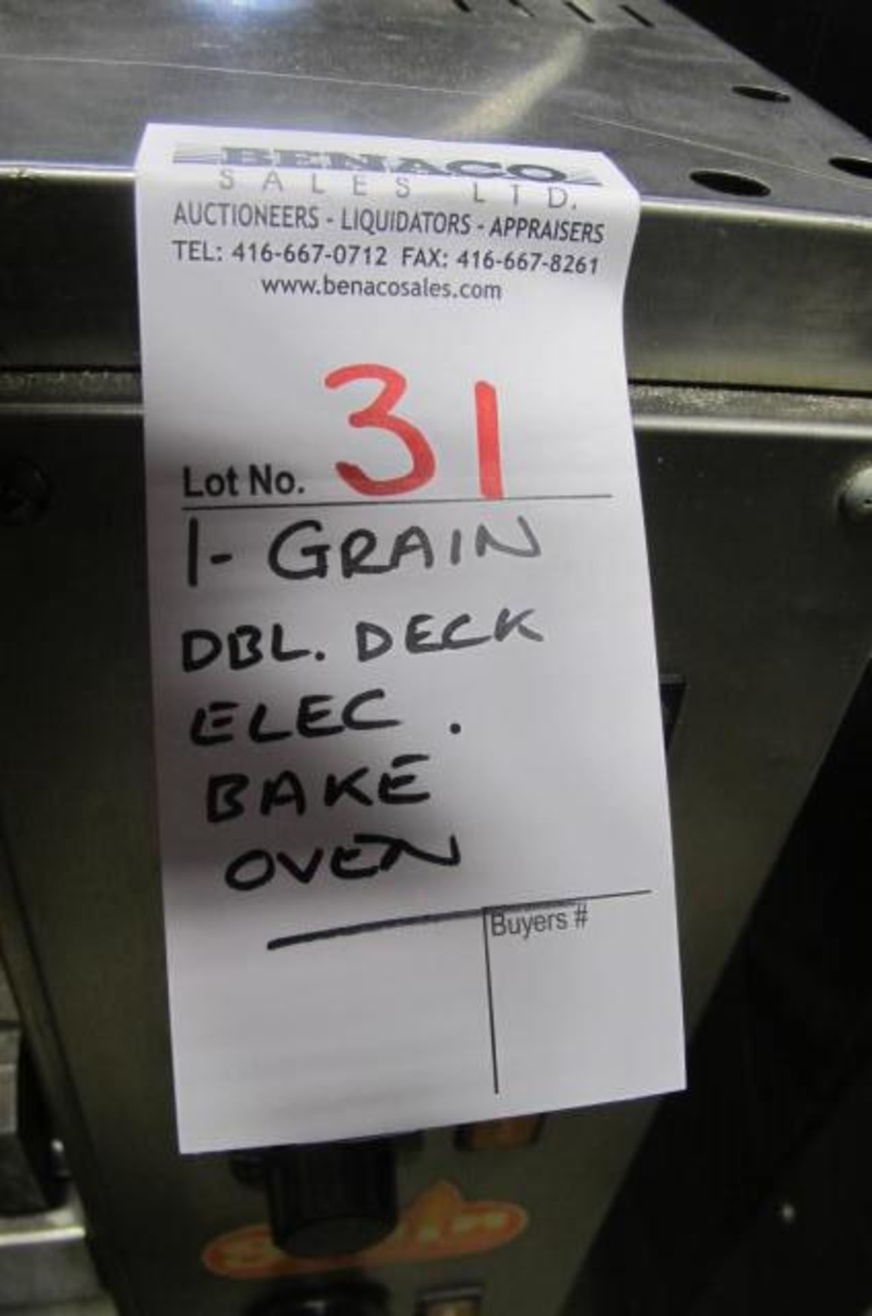 1X, GRAIN DBL DECK, ELECTRIC BAKE OVEN - Image 7 of 7