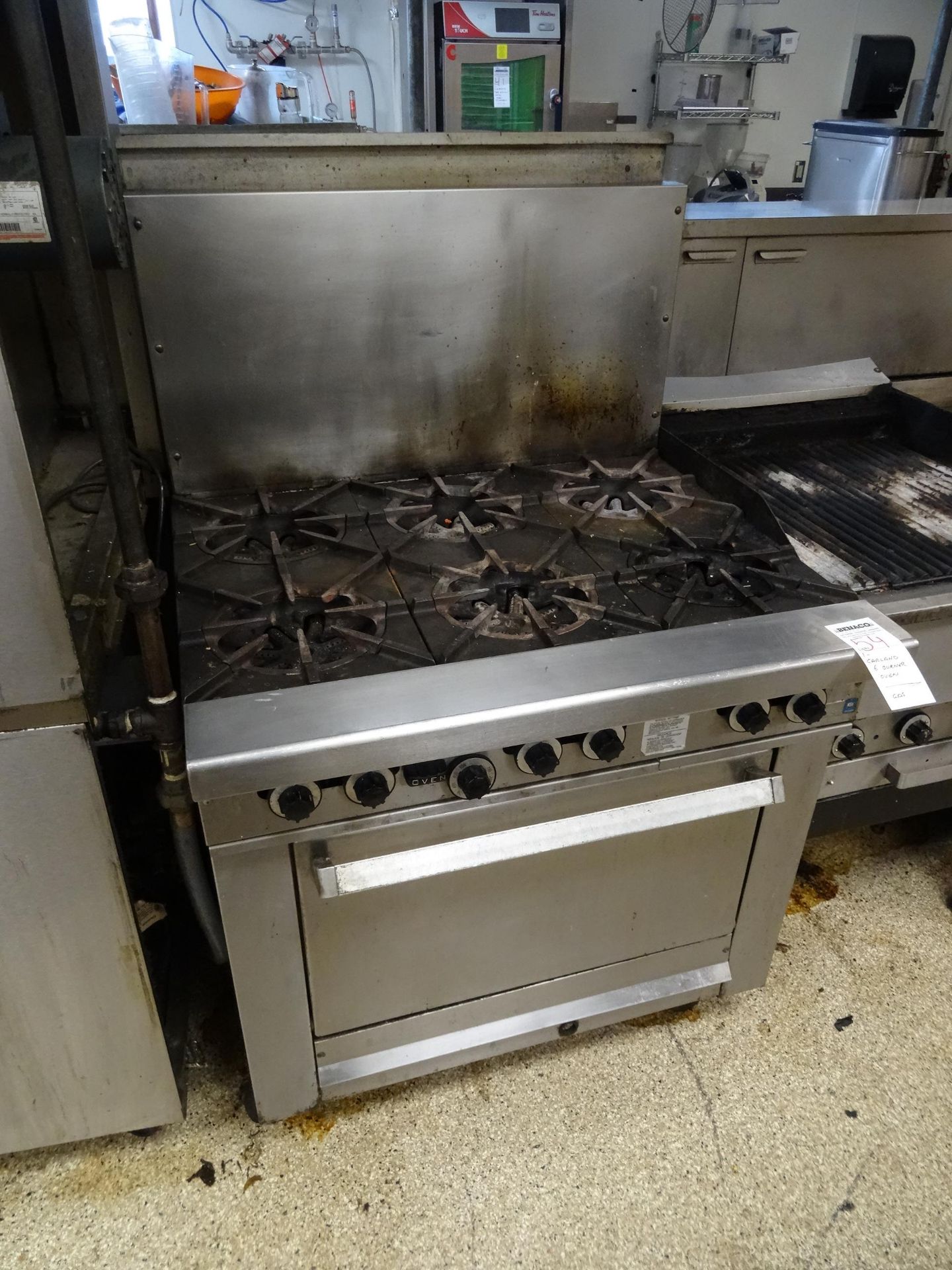 1X, GARLAND 6 BURNER GAS RANGE