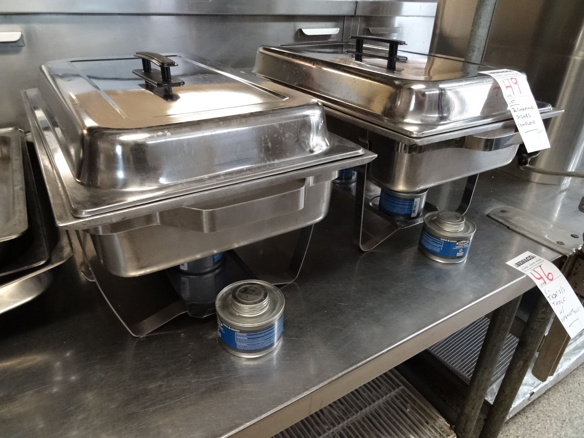 LOT, 2X S/S CHAFING DISHES W/ LIDS - Image 2 of 3