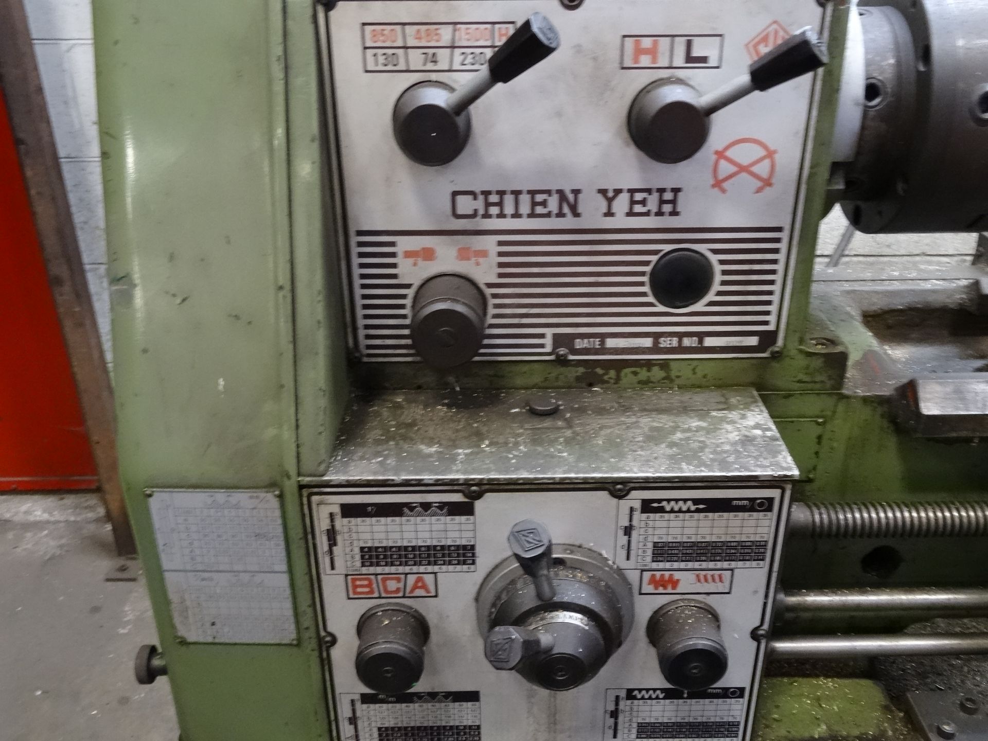 1X, CHIEN YEH, CY-380X800 LATHE (SEE SPECIAL NOTE) - Image 6 of 7