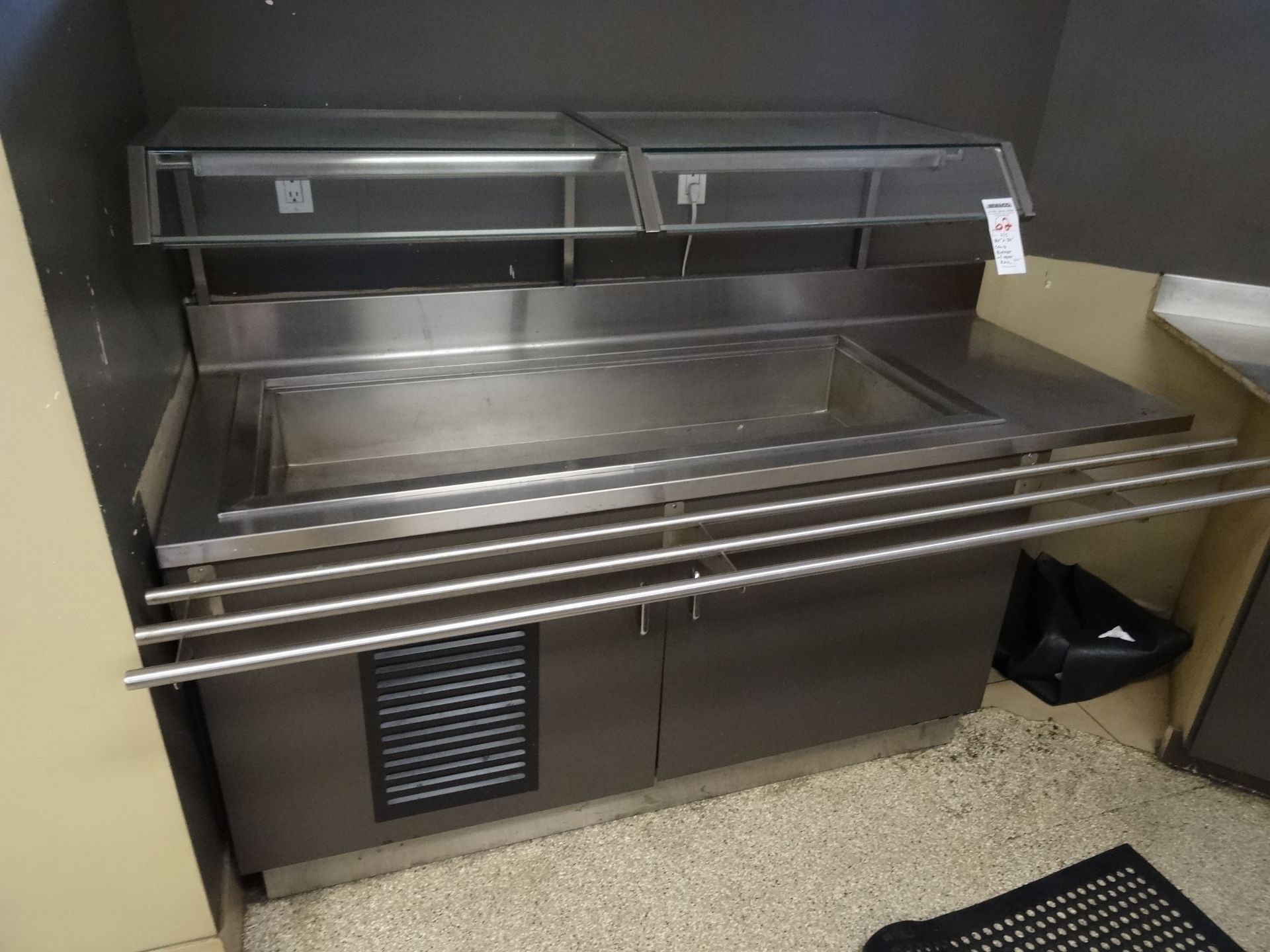 1X, S/S 80" x 30" COLD BUFFET W/ TRAY RAIL