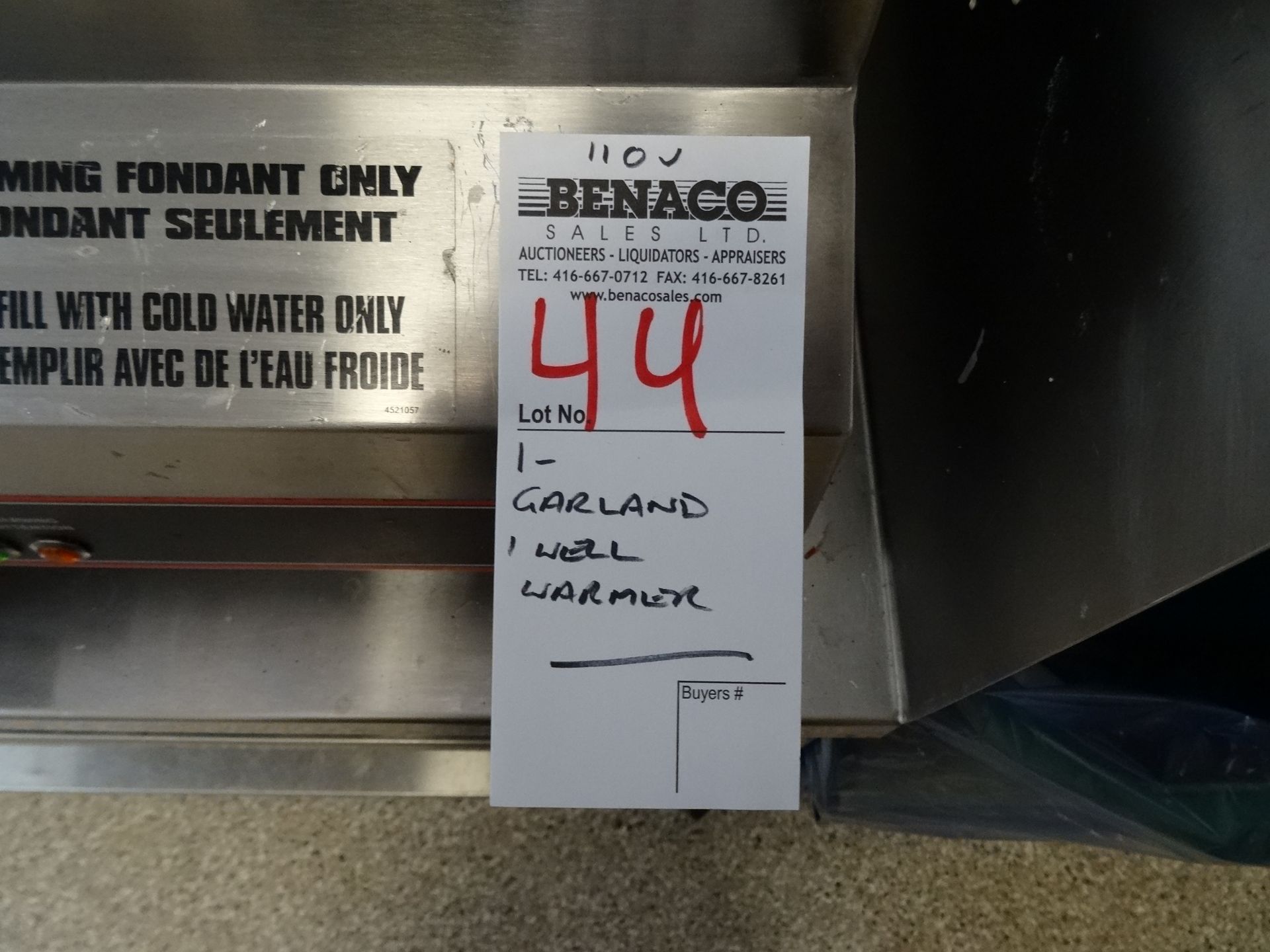 1X, GARLAND 1 WELL WARMER, 110V - Image 3 of 3