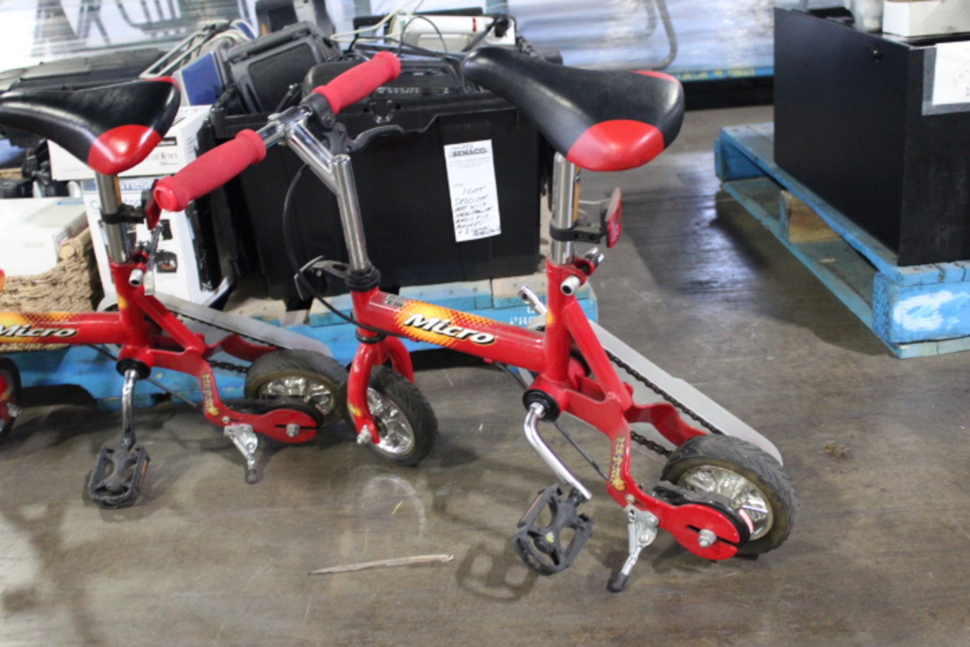 1 LOT, SKID OF ASST ITEMS Wii + RARIO/CD PLAYERS + WIRELESS HEADPHONES, 2 MINI CLOWN STYLE BIKES ETC - Image 6 of 7