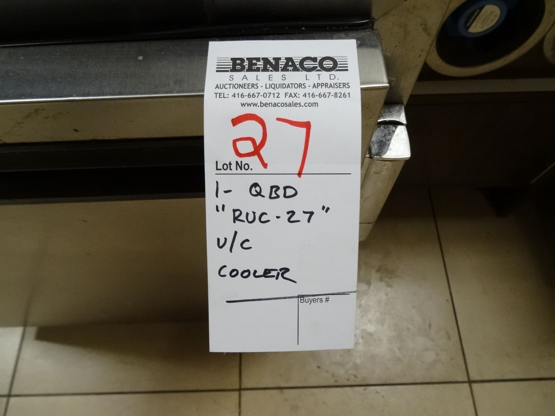 1X, QBD RUC-27, UNDER COUNTER COOLER - Image 4 of 4