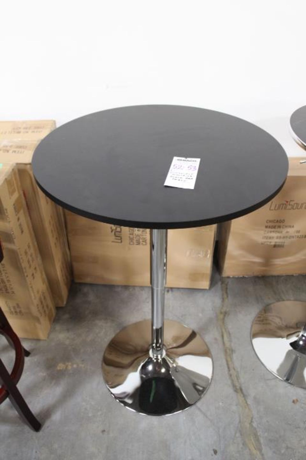 1X, LUMISOURCE ADJ. "TLGLIA-29" BLACK BAR TABLE