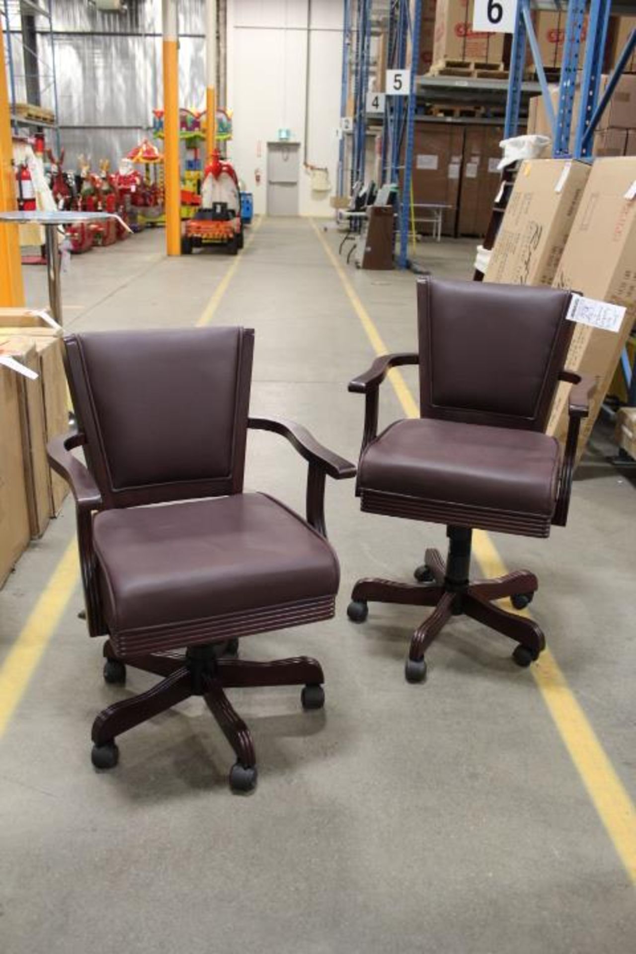 2X, IMPERIAL SWIVEL BURGUNDY GAME CHAIRS