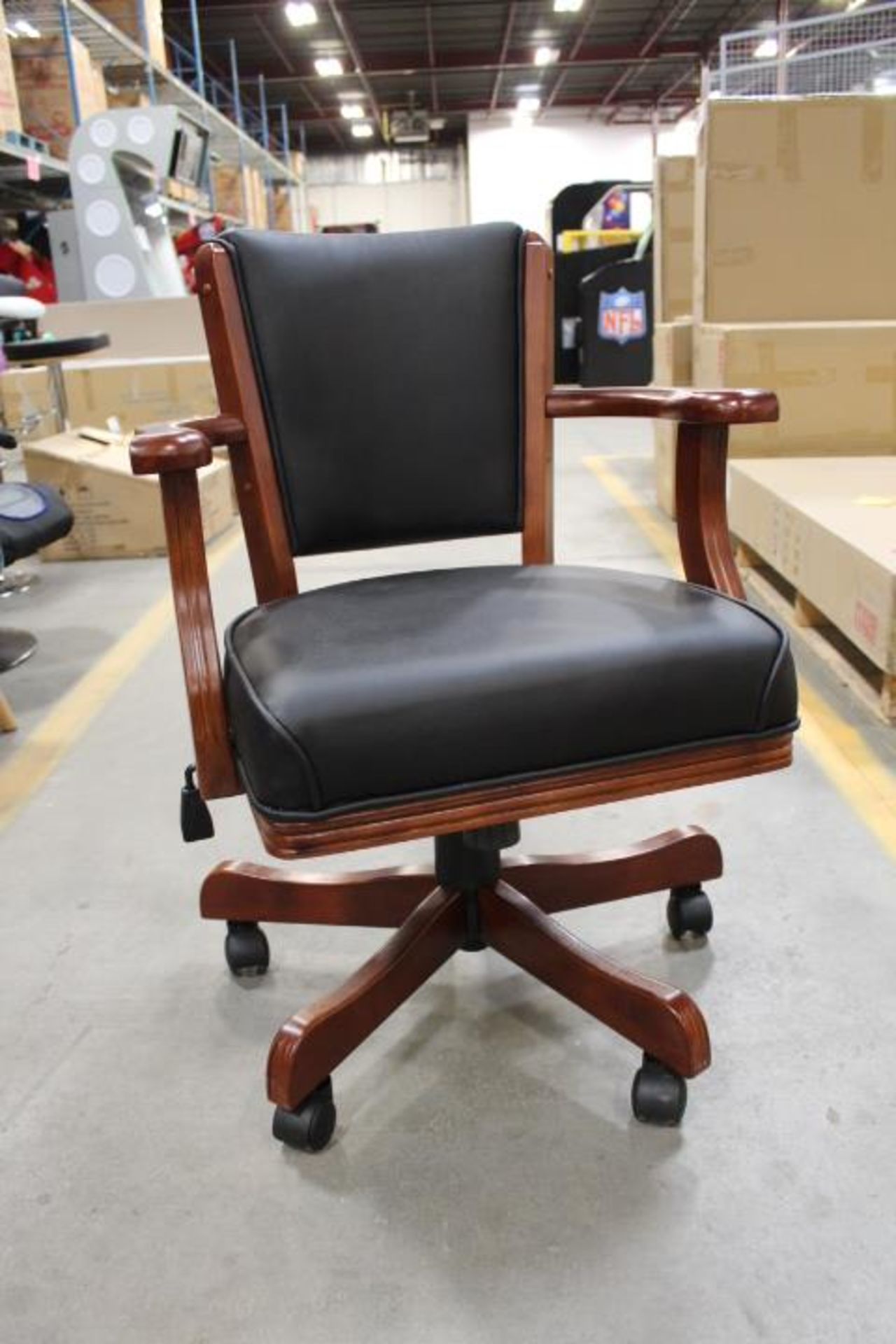 1X, PRESIDENTIAL BILLIARDS, UPHOLSTERED CHESTNUT SWIVEL GAME CHAIRS - Image 3 of 9