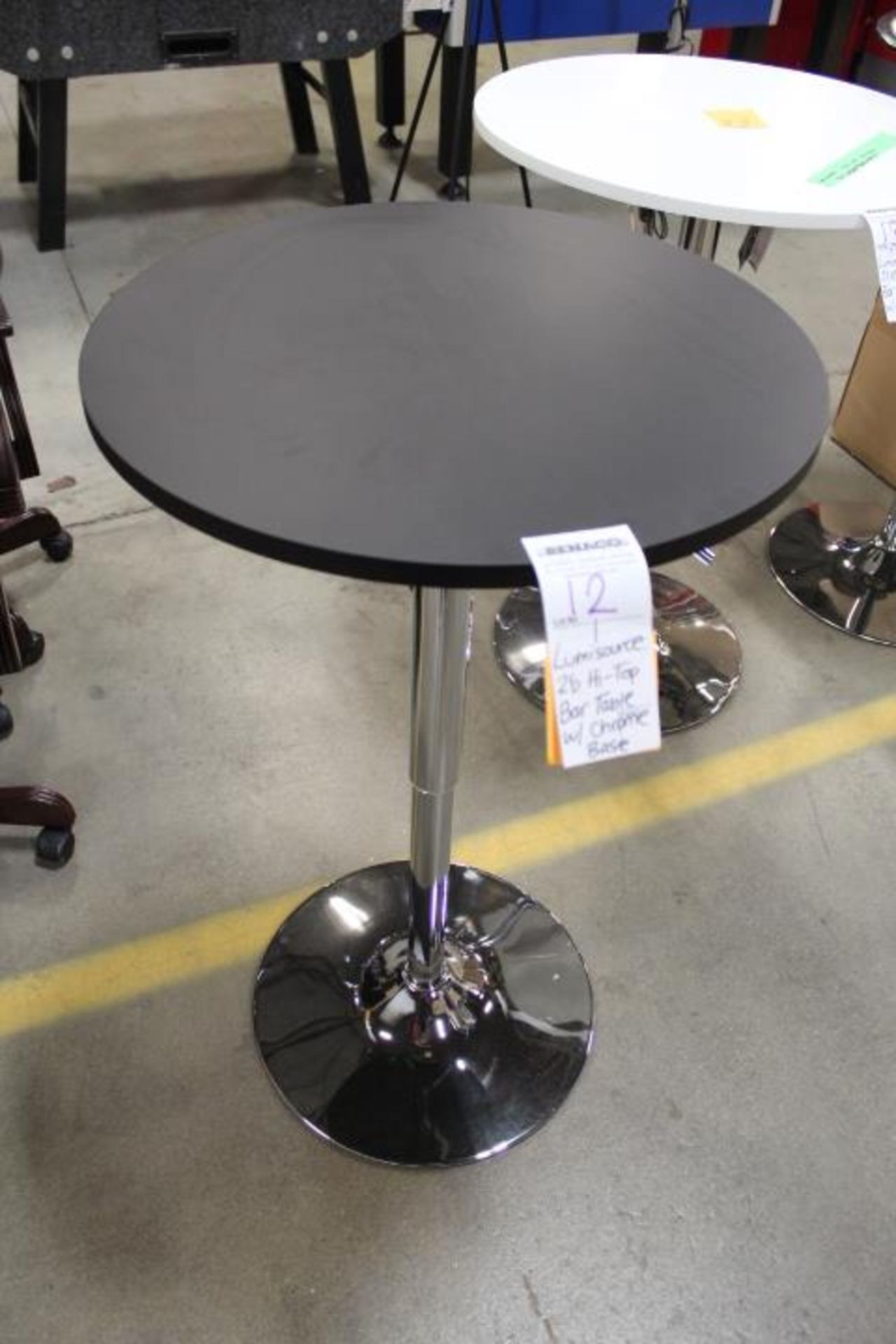 1X, LUMISOURCE 2'D, ADJ., HI-TOP BAR TABLE W/ CHROME BASE - Image 2 of 4