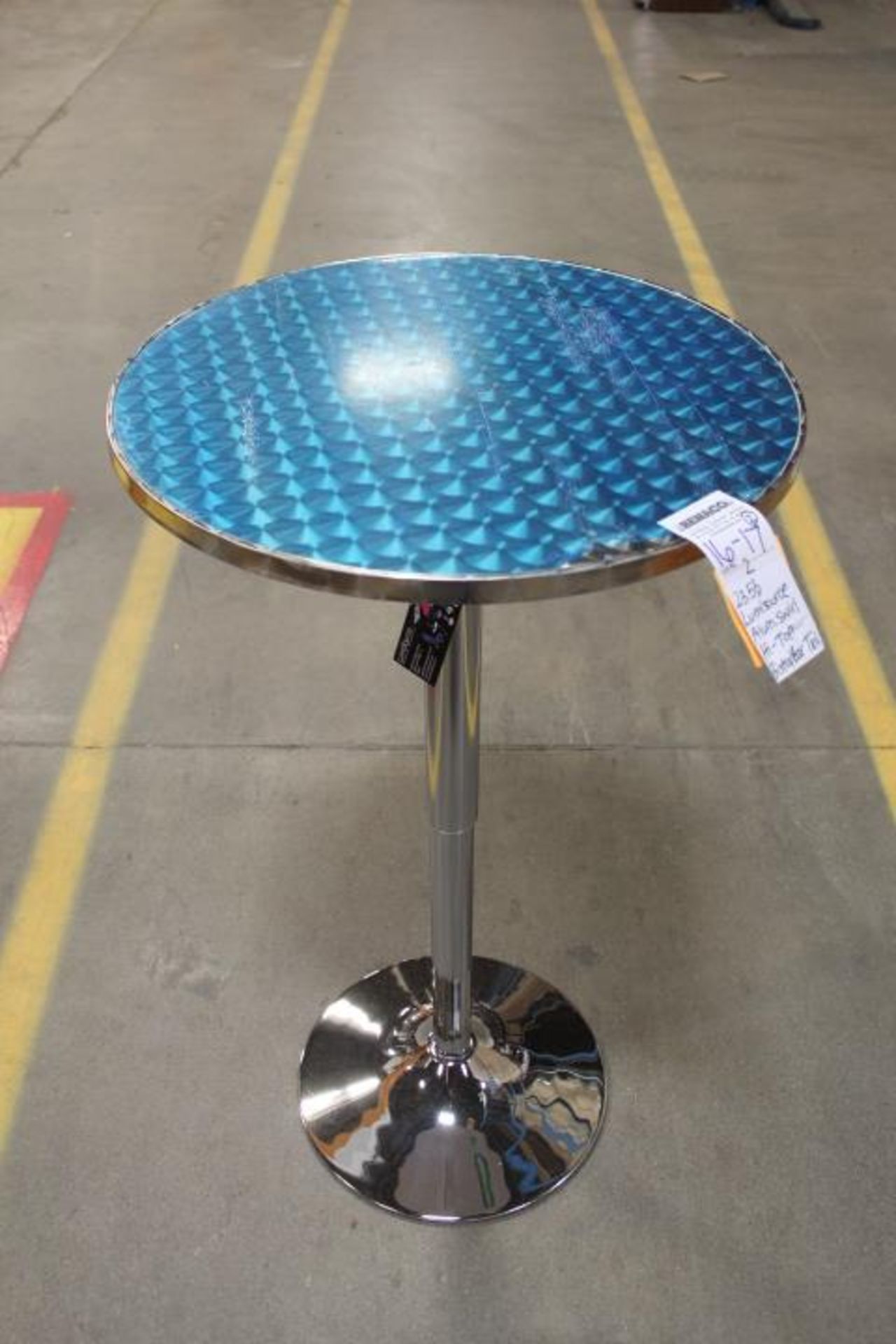 1X, 23.5" D LUMISOURCE ALUM. SWIRL ADJ., HI-TOP BISTRO/BAR TABLE