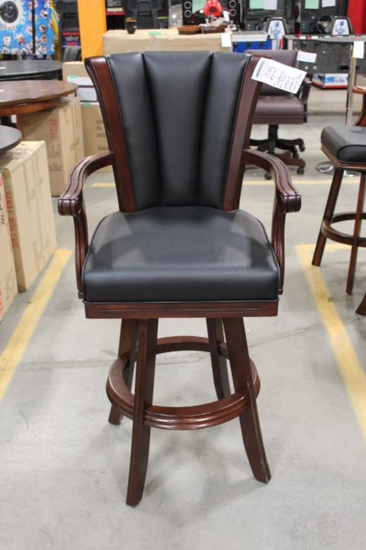 1X, IMPERIAL HI-TOP ANTIQUE WALNUT SWIVEL BAR STOOL - Image 2 of 7