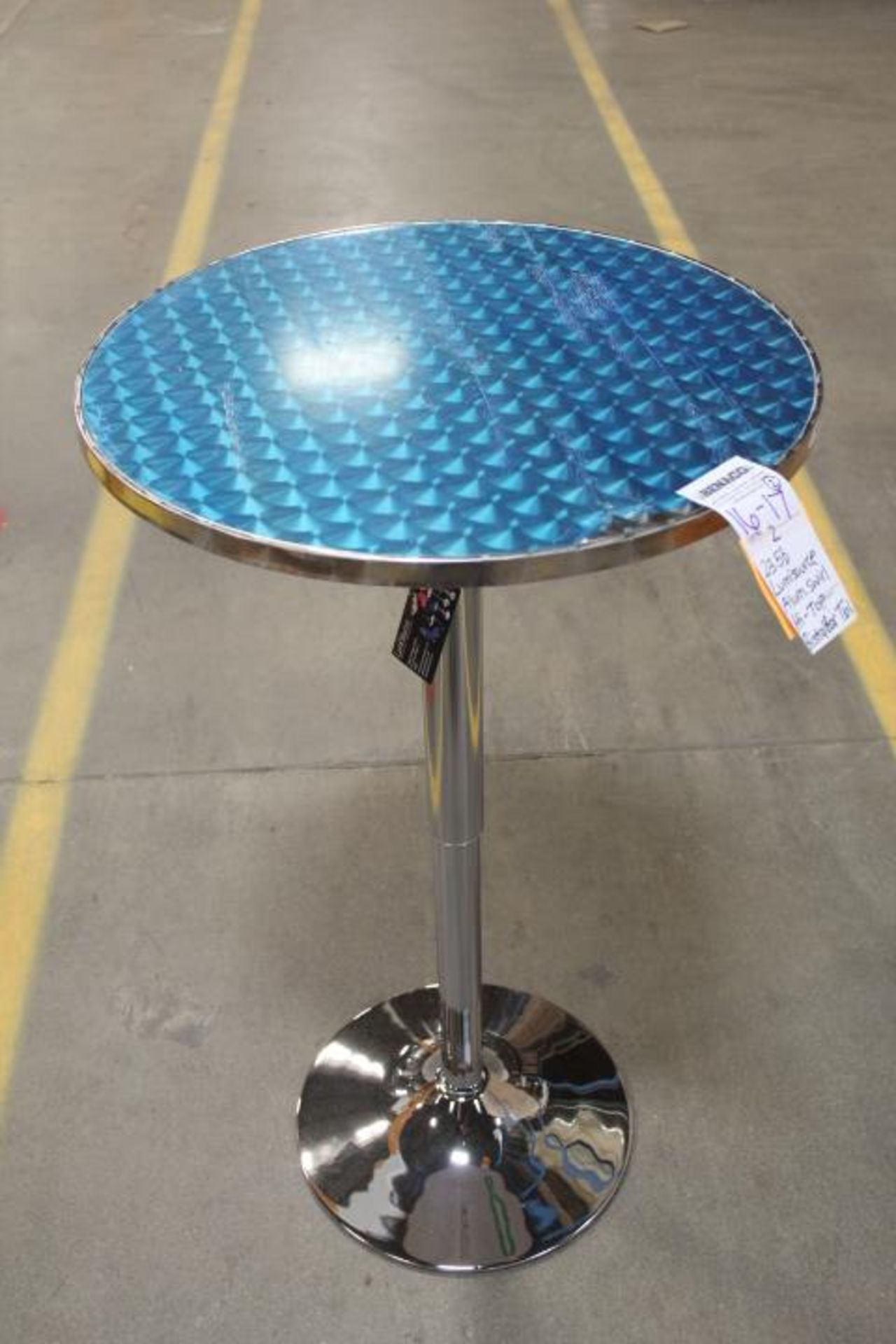 1X, 23.5" D LUMISOURCE ALUM. SWIRL ADJ., HI-TOP BISTRO/BAR TABLE - Image 2 of 5