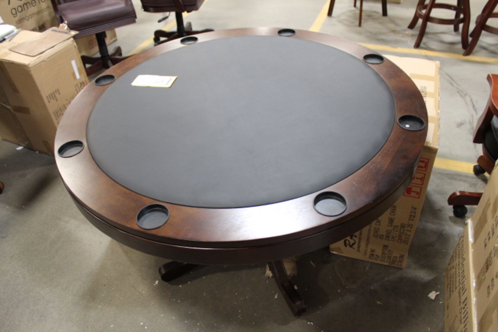 LOT, 4' D GAME TABLE W/ 4X RAM SWIVEL GAME CHAIRS (CAPPUCINO) - Image 3 of 9