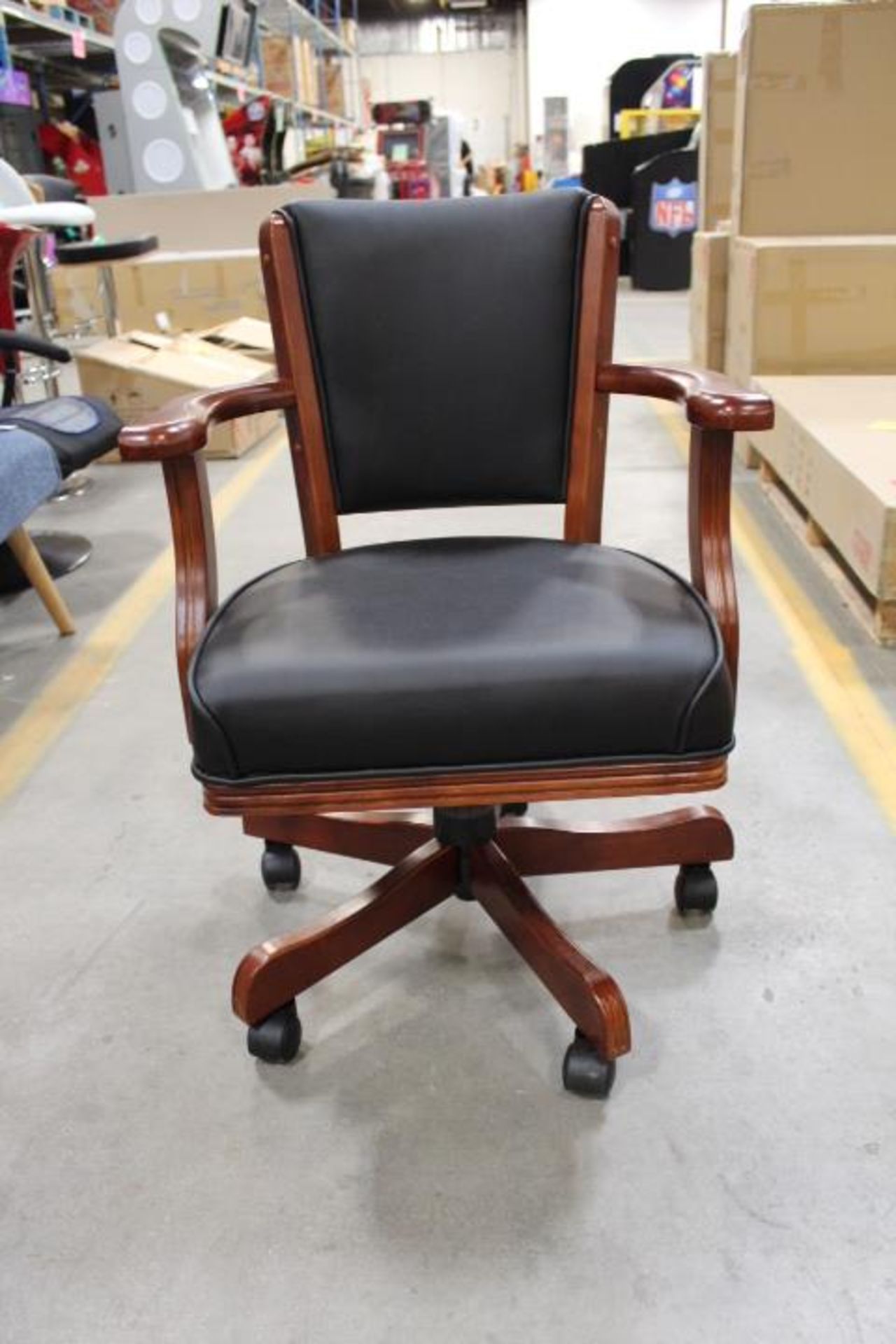 1X, PRESIDENTIAL BILLIARDS, UPHOLSTERED CHESTNUT SWIVEL GAME CHAIRS