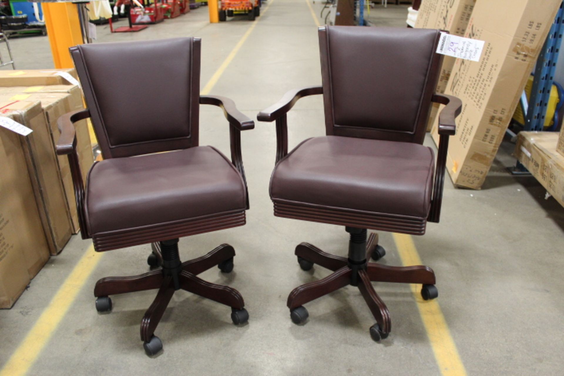 2X, IMPERIAL SWIVEL BURGUNDY GAME CHAIRS - Image 3 of 5