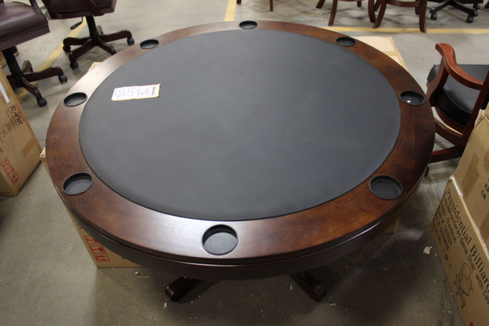 LOT, 4' D GAME TABLE W/ 4X RAM SWIVEL GAME CHAIRS (CAPPUCINO) - Image 9 of 9