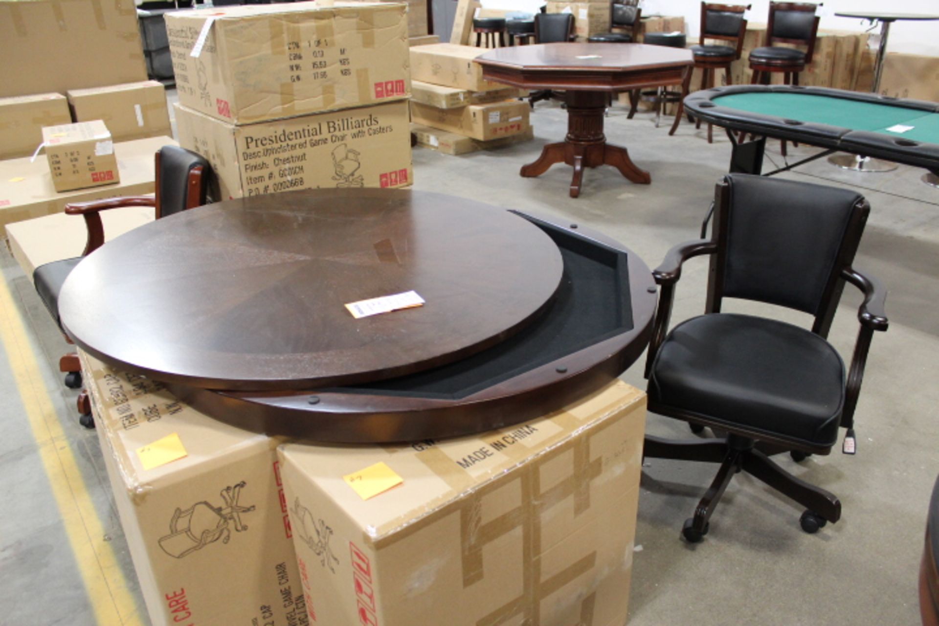 LOT, 4' D GAME TABLE W/ 4X RAM SWIVEL GAME CHAIRS (CAPPUCINO) - Image 2 of 9