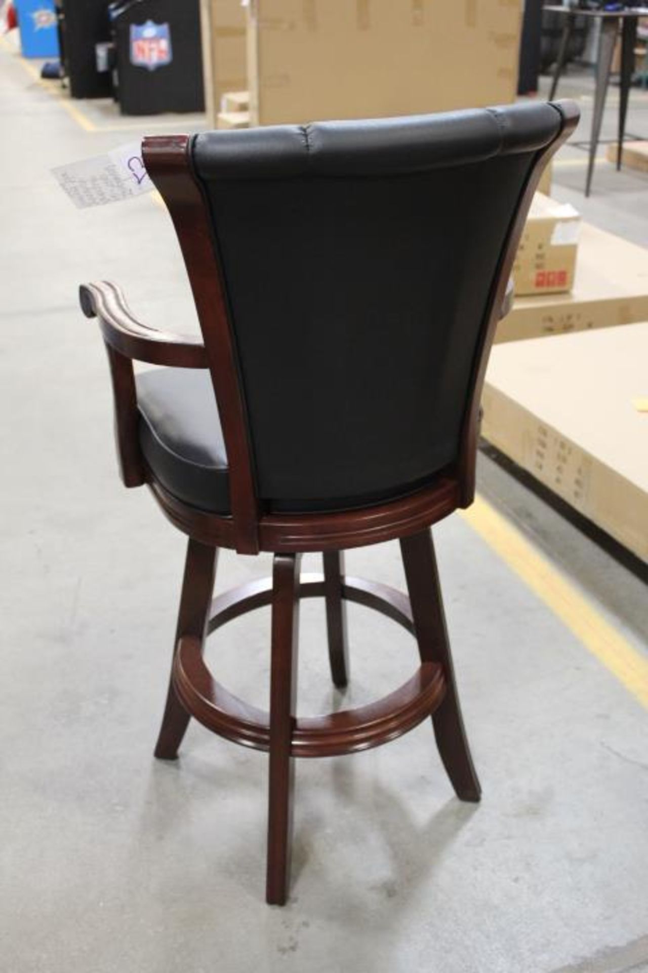 1X, IMPERIAL HI-TOP ANTIQUE WALNUT SWIVEL BAR STOOL - Image 4 of 7