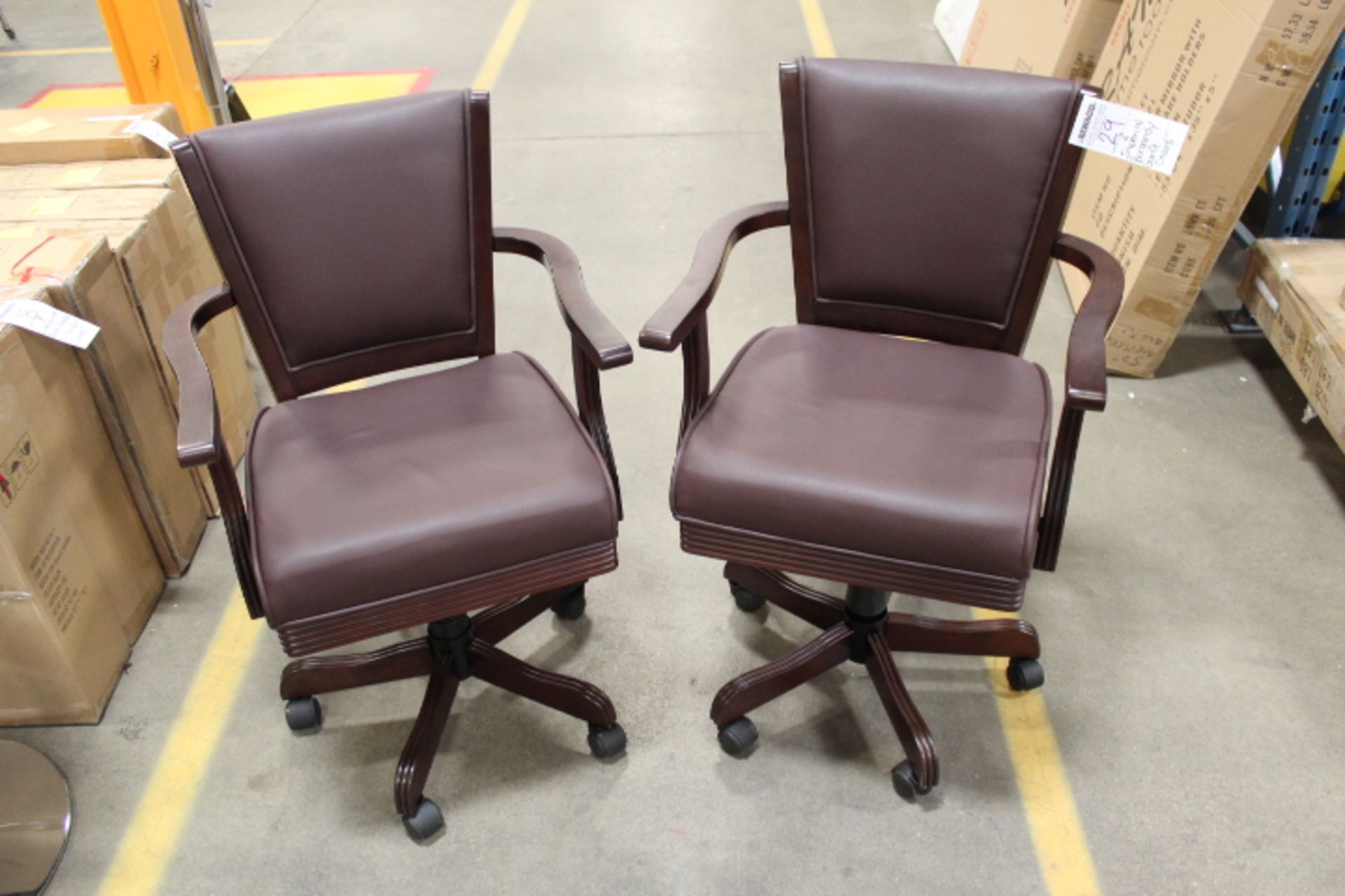 2X, IMPERIAL SWIVEL BURGUNDY GAME CHAIRS - Image 2 of 5