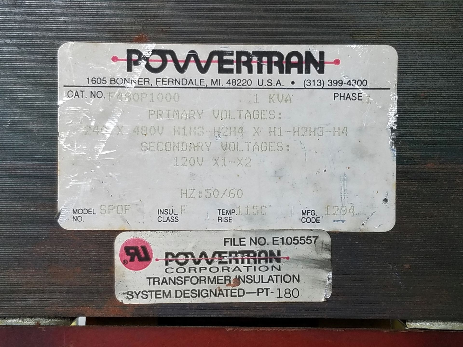 POWERTRAN STEP DOWN TRANSFORMER - Image 2 of 2