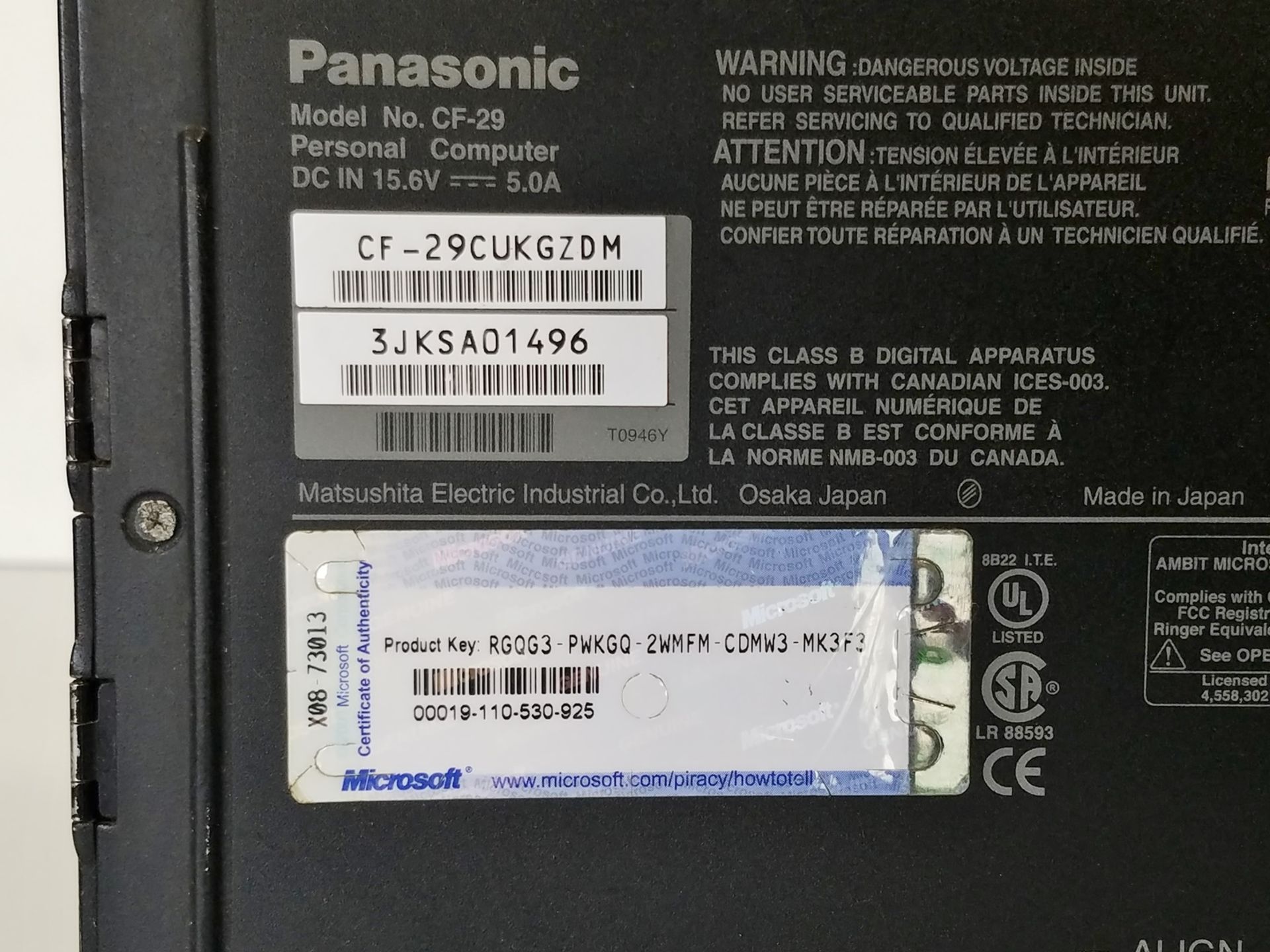 PANASONIC TOUGHBOOK LAPTOP COMPUTER - Image 5 of 5