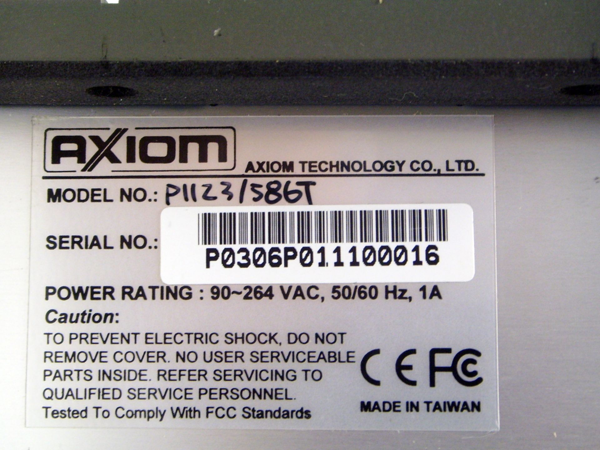 Axiom P11231586T Operator Interface Panel 15" LCD - Image 5 of 5