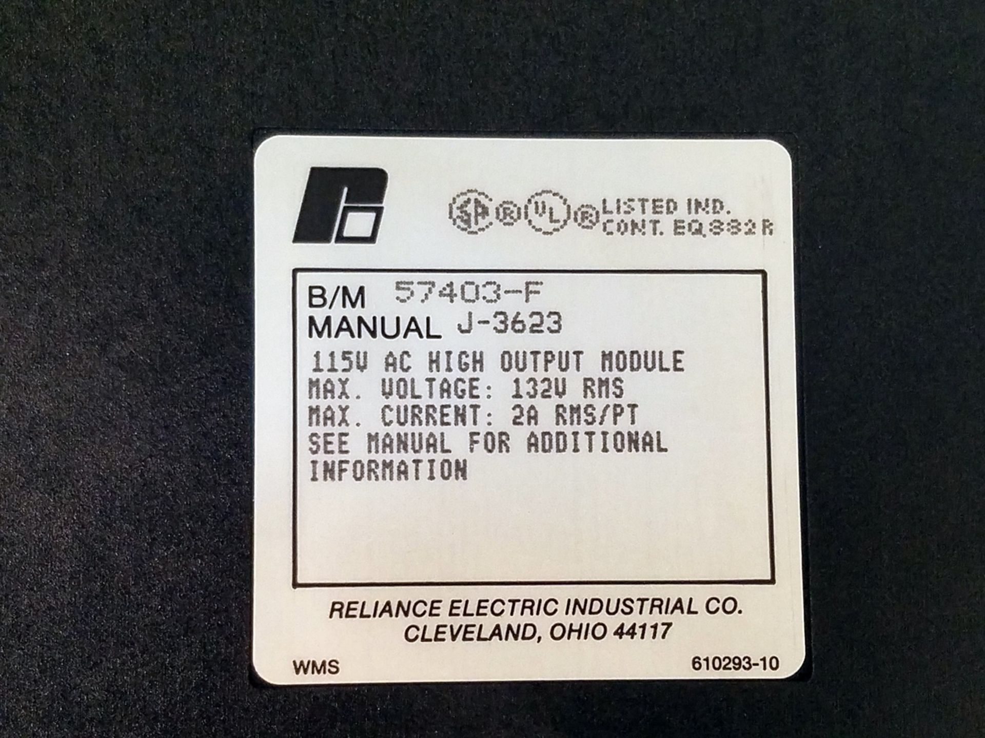 RELIANCE ELECTRIC 57403-F 115V AC/DC OUTPUT MODULE - Image 2 of 2