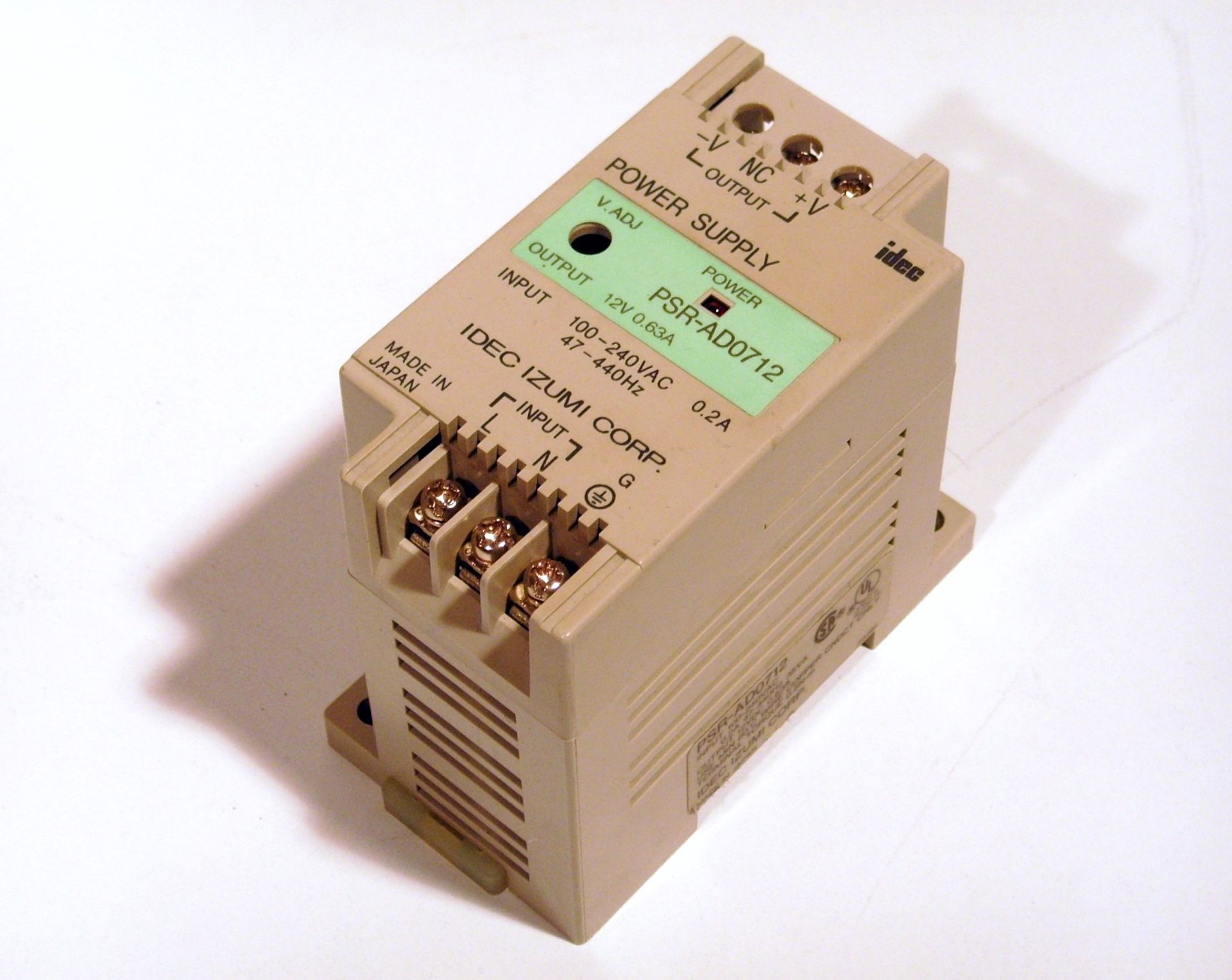 Idec PSR-AD0712 Power Supply, 12VDC/.63A