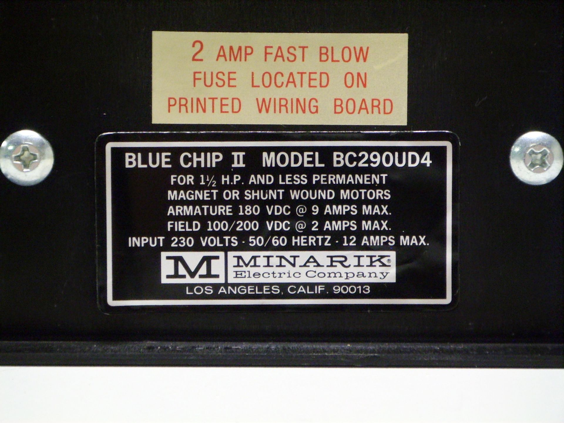 Minarik BC290UD4 Blue Chip II Speed Control - Image 2 of 2