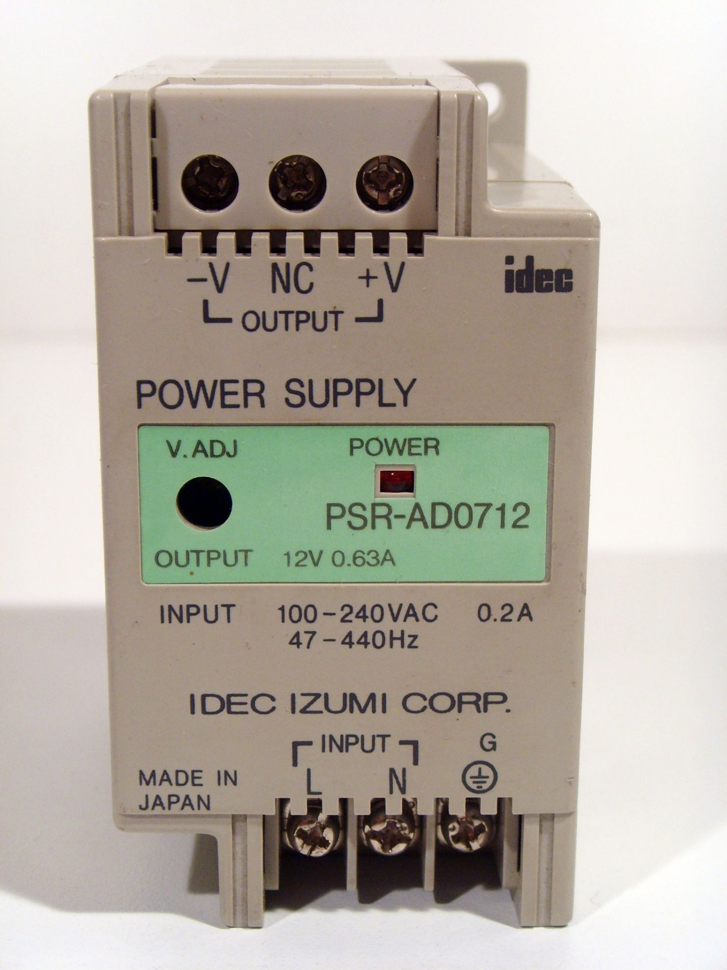 Idec PSR-AD0712 Power Supply, 12VDC/.63A - Image 2 of 3