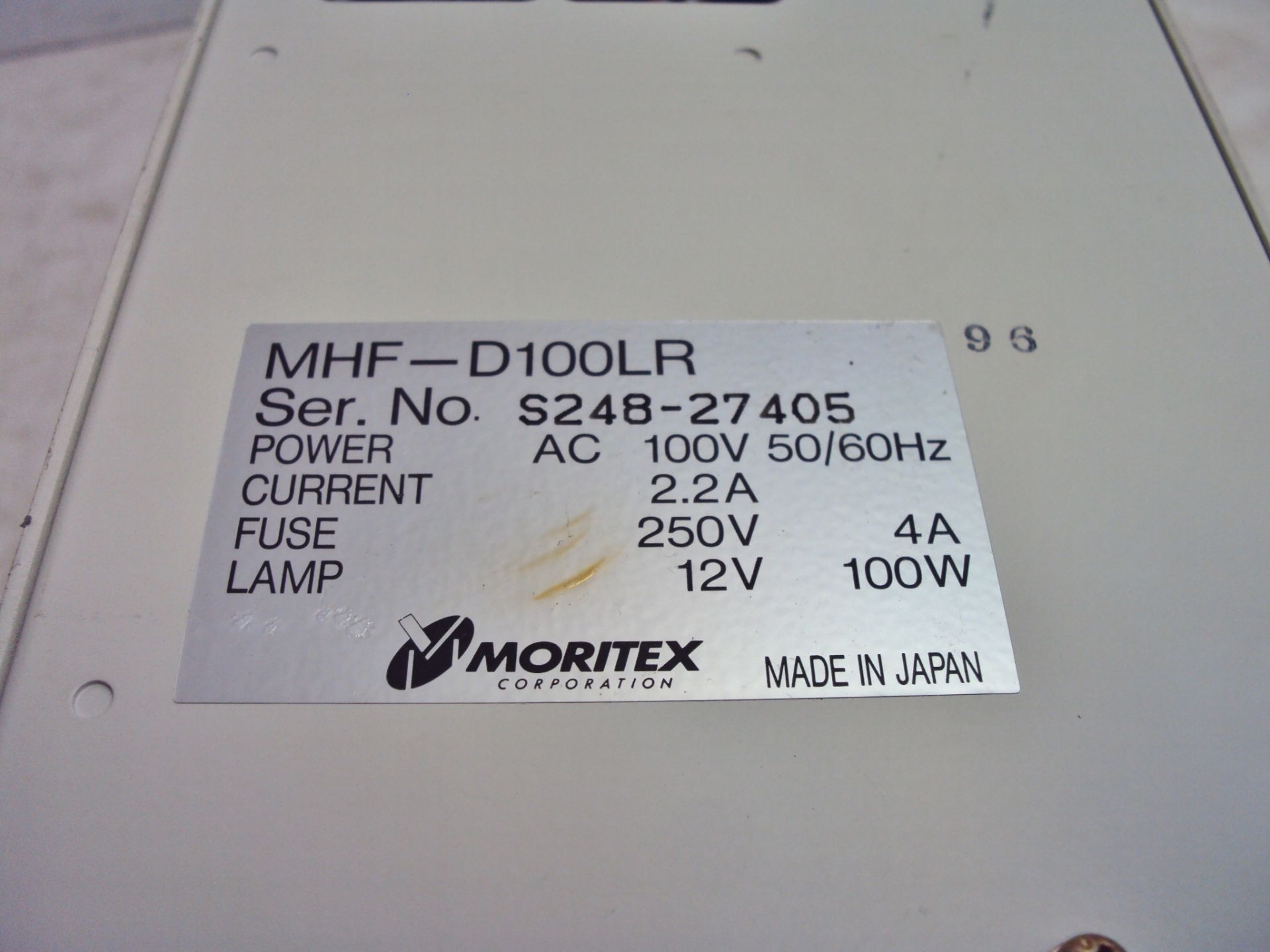 MORITEX MHF-D100LR, FIBER OPTIC ILLUMINATOR W/2 PROBE LIGHTS - Image 4 of 4