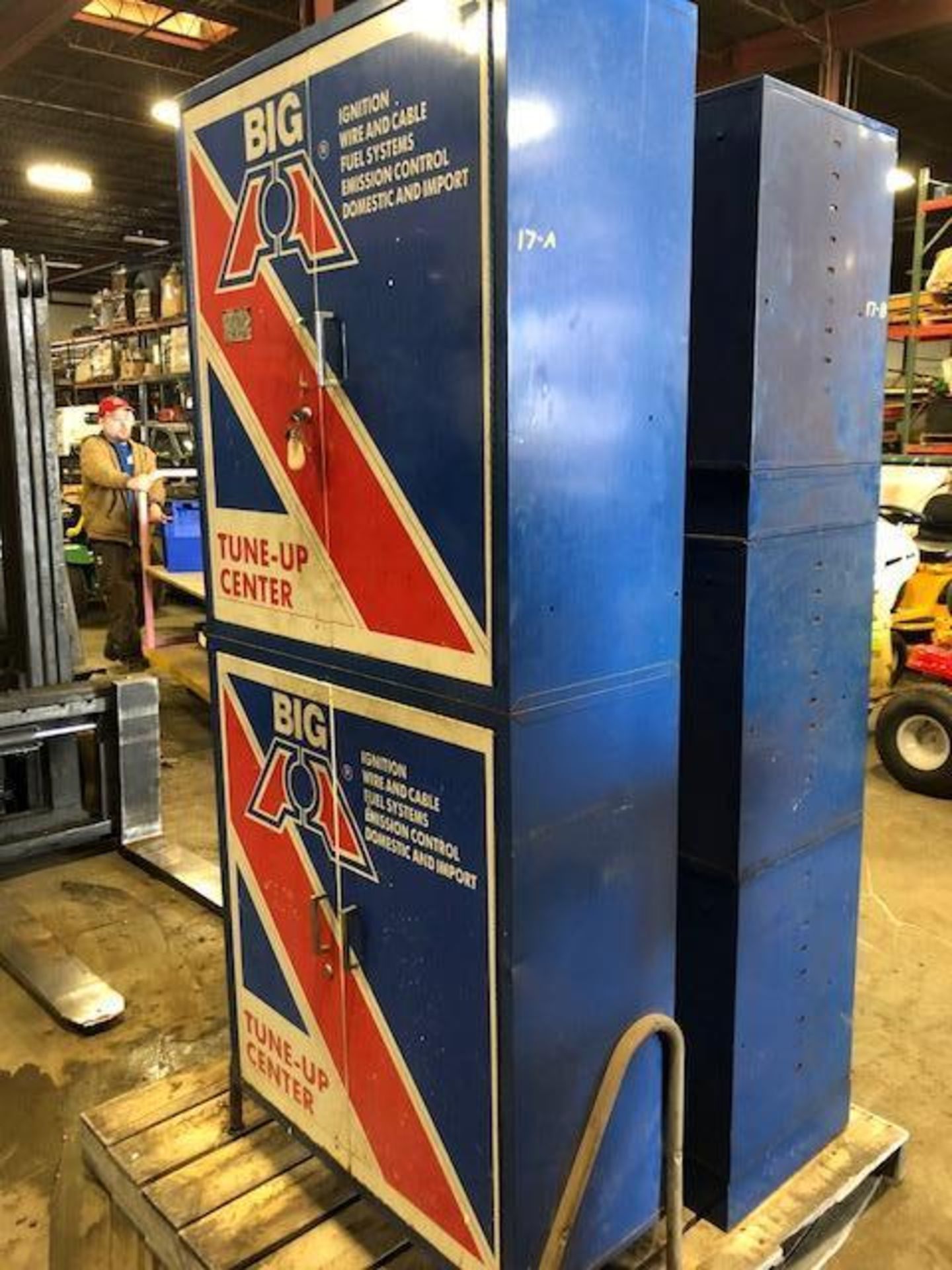 “Big A tune up center” metal storage locker