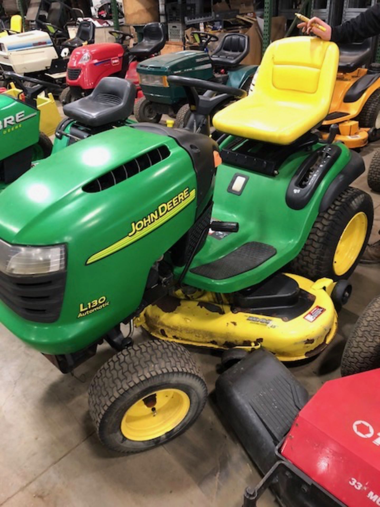 John Deere L130 hydrostatic, Kohler 23 hp V twin, 48â€ cut