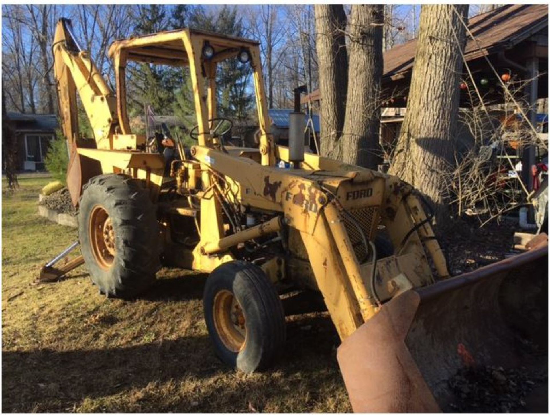 Ford 4500 backhoe.