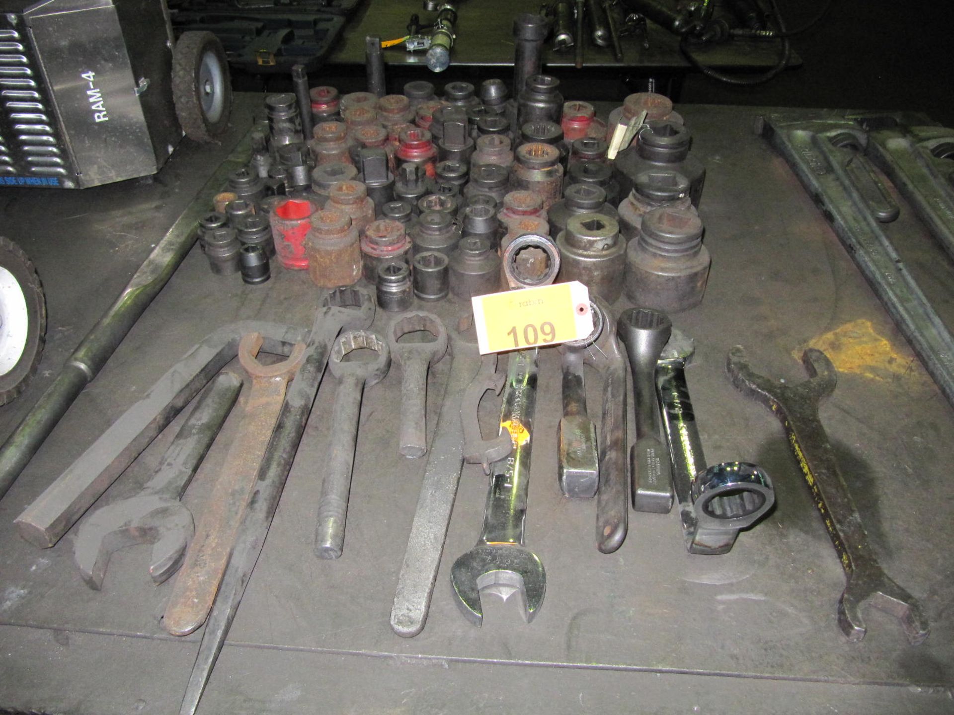 Lot of assorted sockets and wrenches
