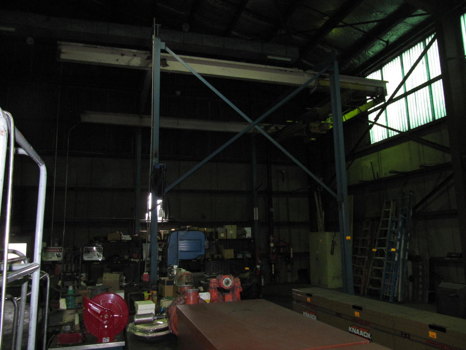 Load Lifter, 3 ton electric hoist with pendant control mounted on steel structure, 19' long x 14' - Image 2 of 2