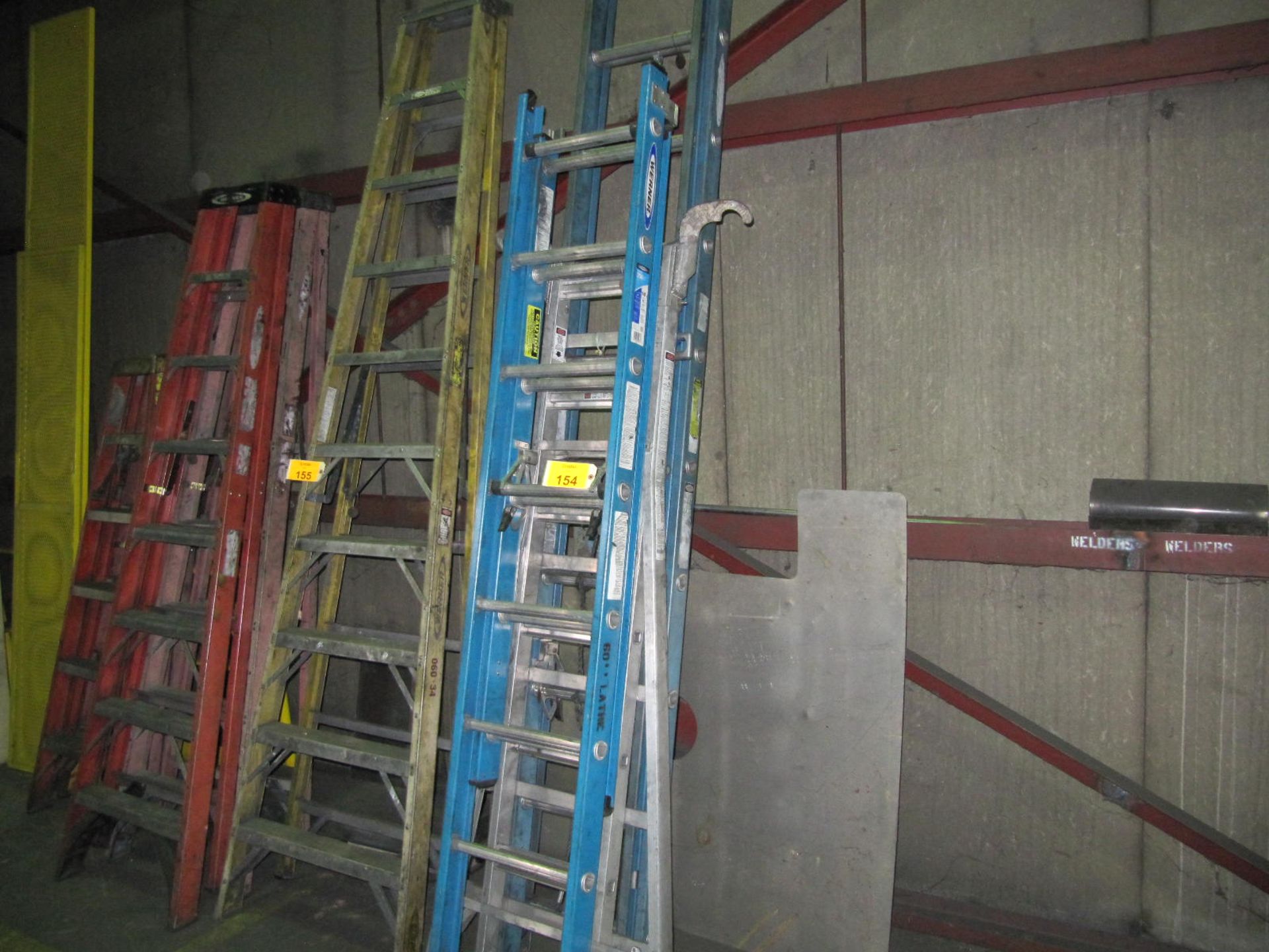 Lot of (3) assorted extension ladders